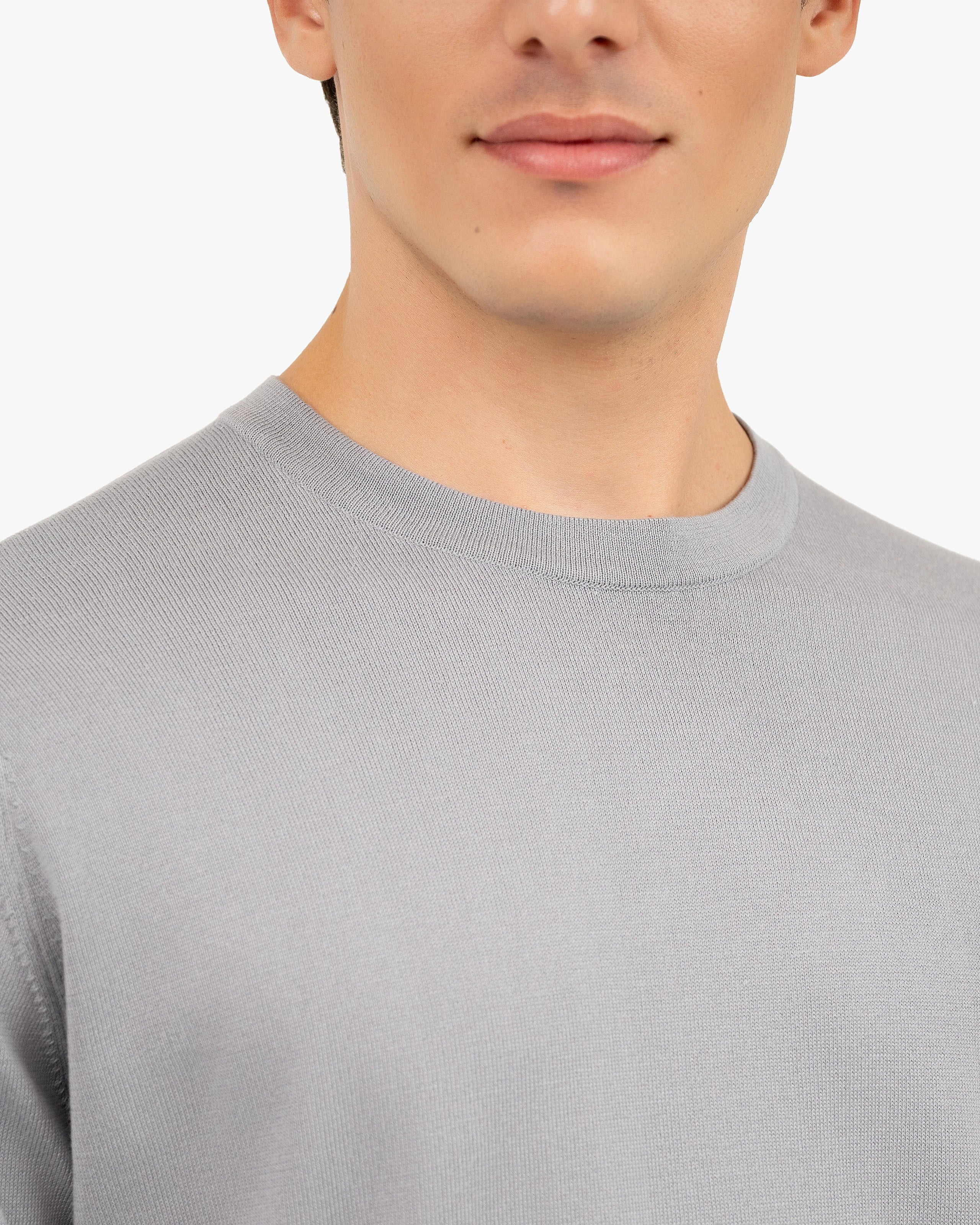 Men's Giza Cotton T-Shirt - Grey | MaisonCashmere