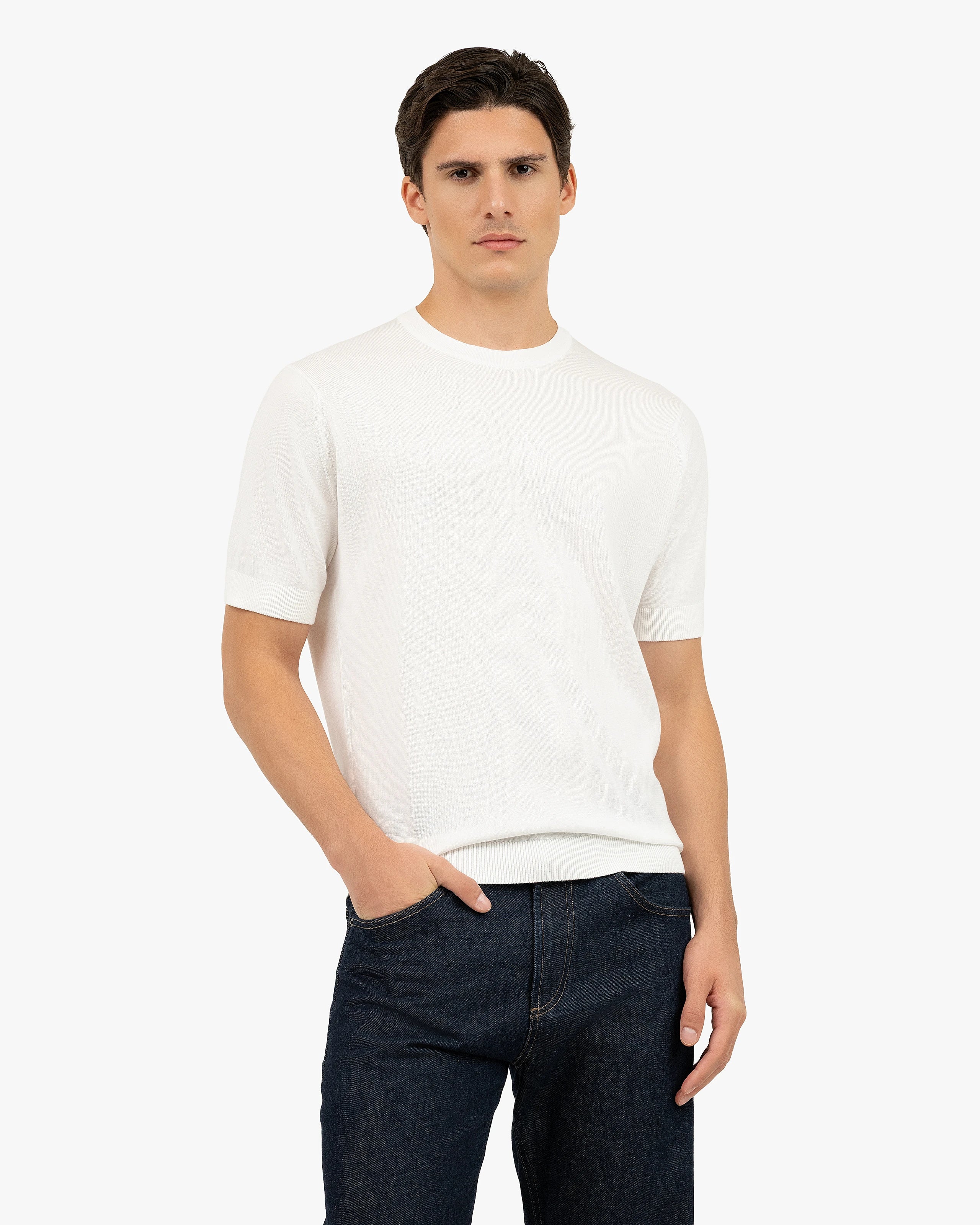 Men's Giza Tee - White Cotone