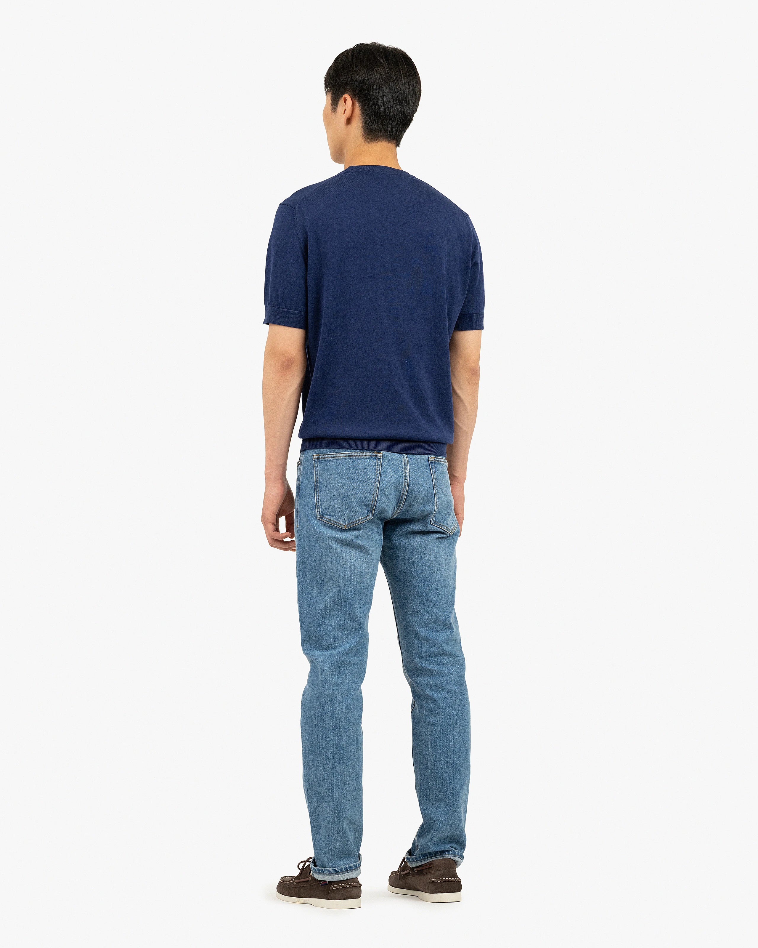 Men's Giza Tee - Night Blue Cotone