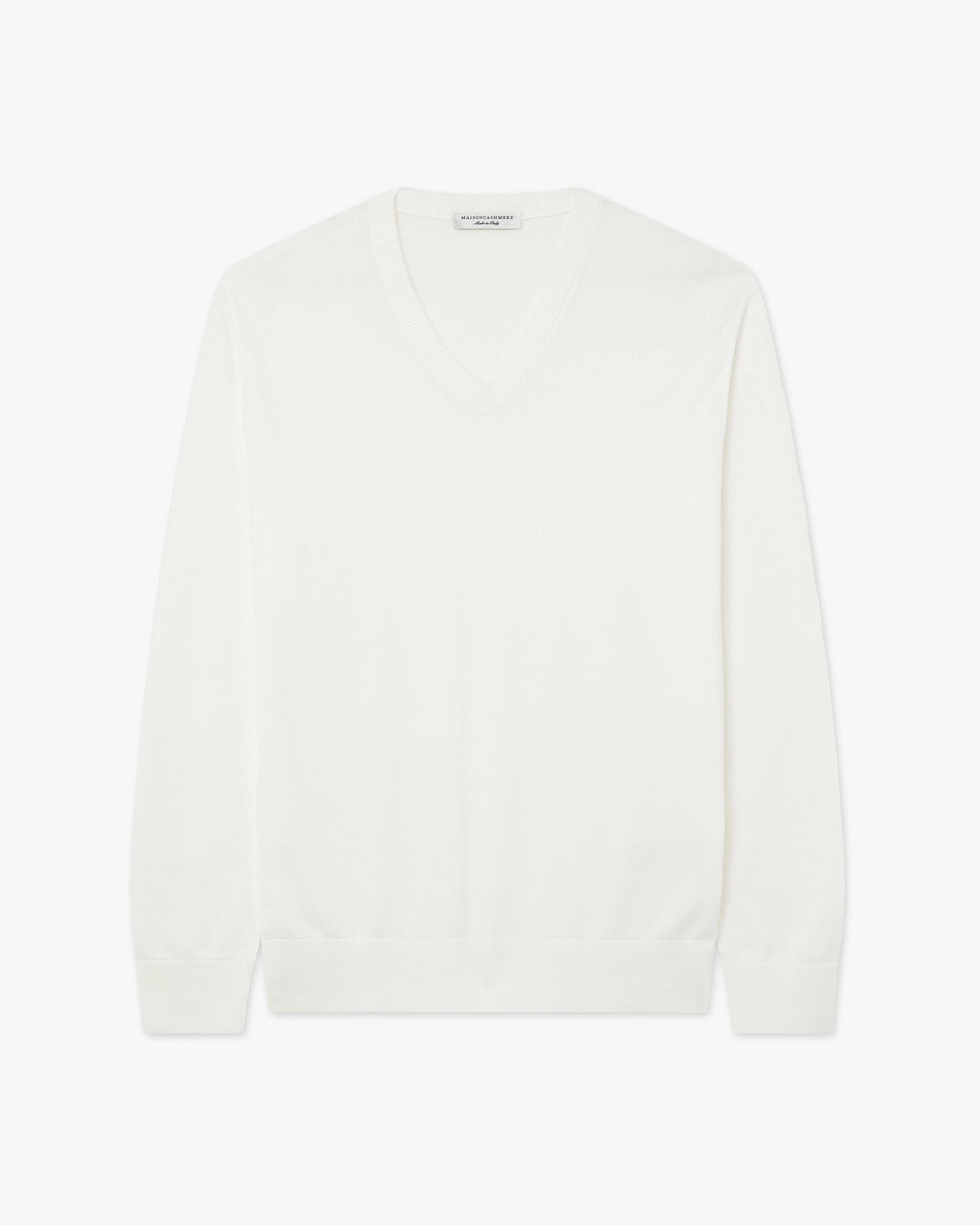 Men's Giza V-Neck Sweater - White Cotone