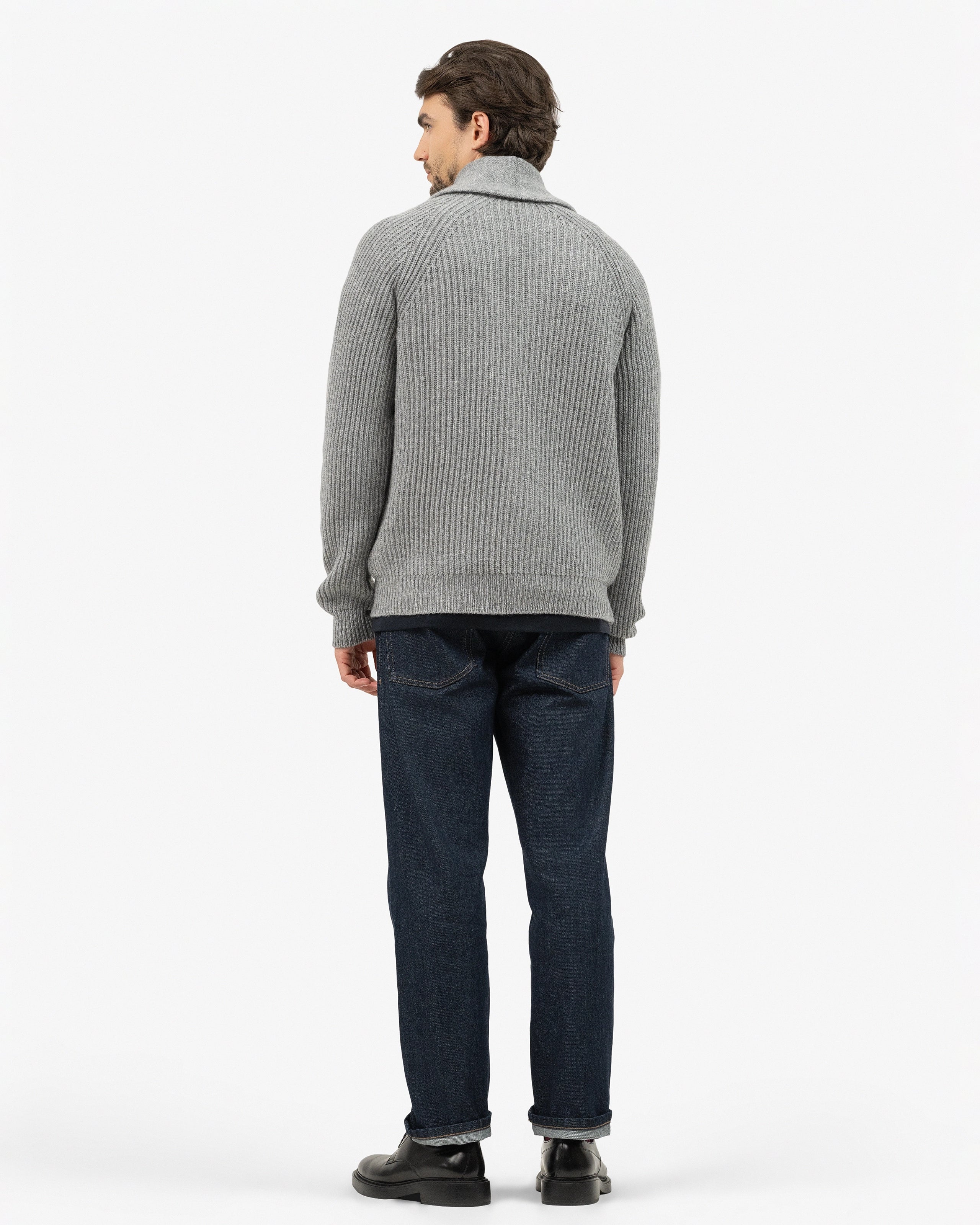 Men's Gleneagles Cardigan - Medium Grey Cashmere