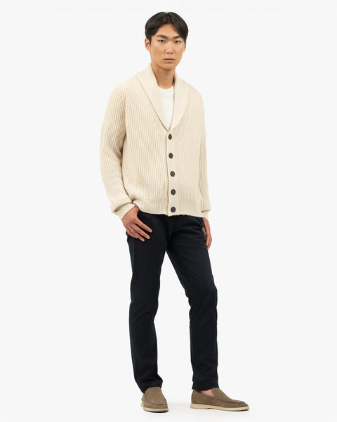 Men's Gleneagles Cashmere Cardigan - Light Beige | MaisonCashmere