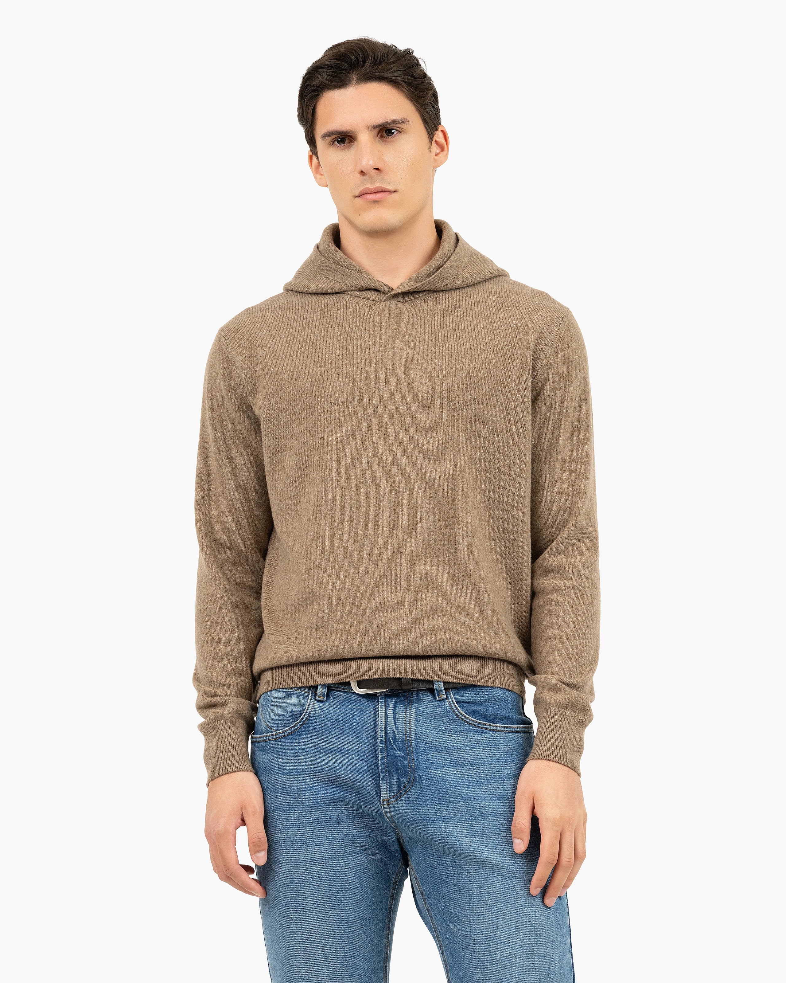 Men's Gramercy Cashmere Hoodie - Light Brown | MaisonCashmere