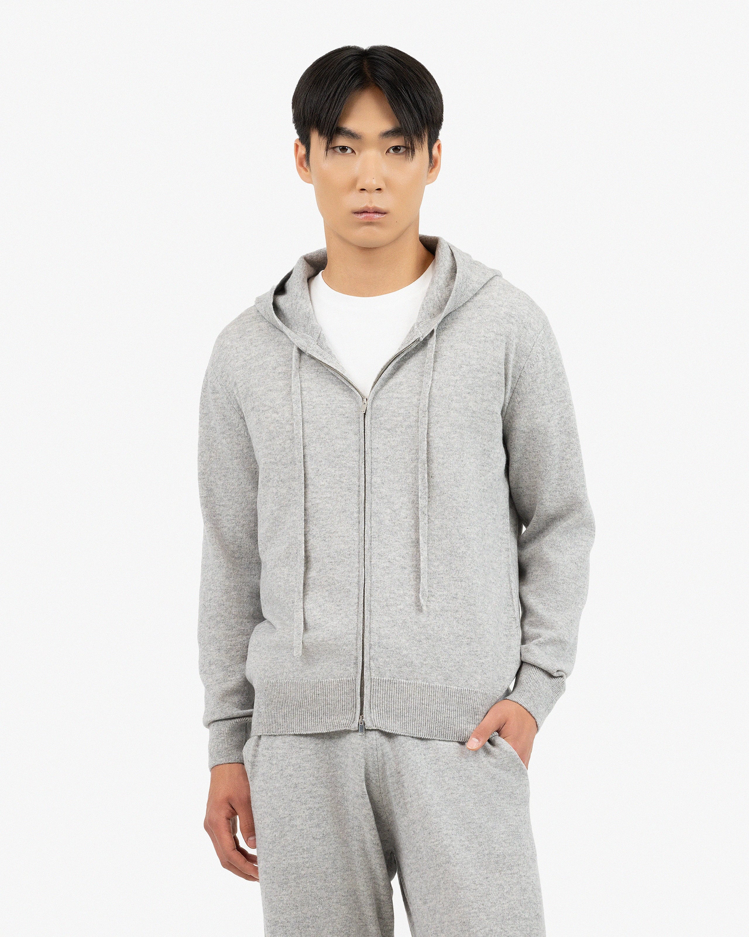 Men's Gramercy Zip Hoodie - Light Grey Cashmere