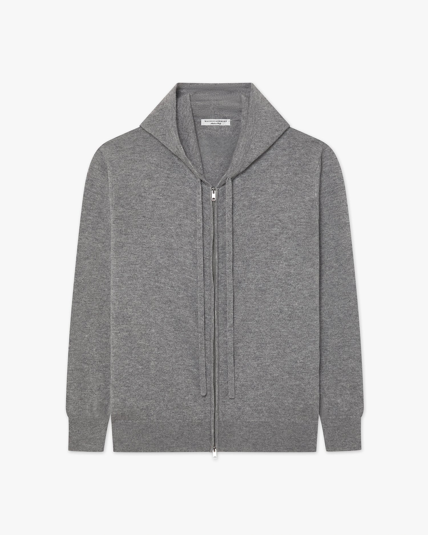 WOOL CASHMERE ZIP HOODIE HEATHER GRAY M Reiss Wool and Cashmere