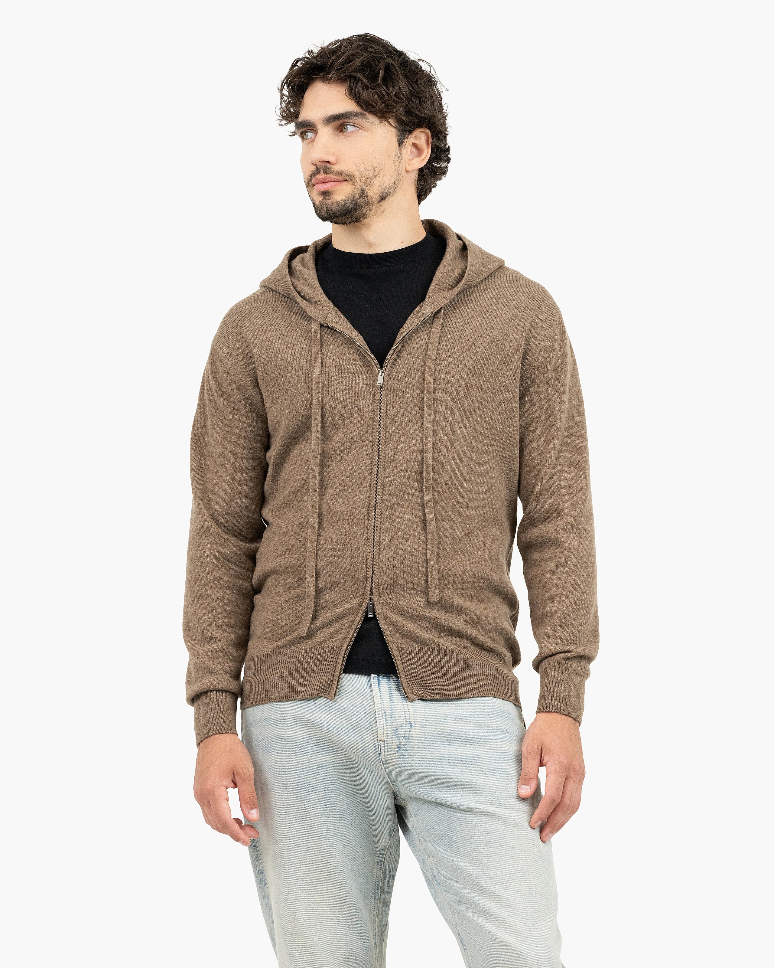 Men's Gramercy Zip Hoodie - Light Brown Cashmere