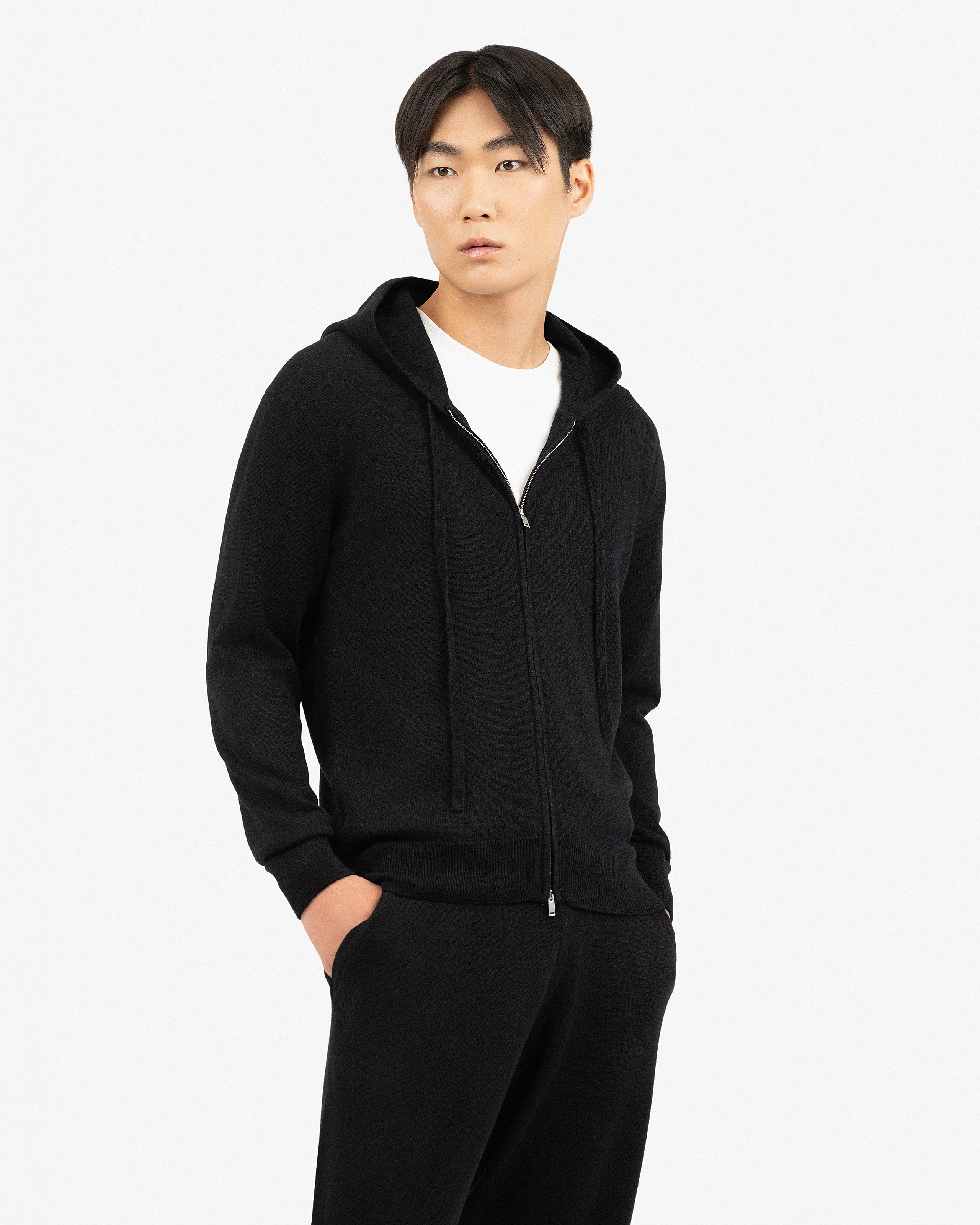 Men's Gramercy Zip Hoodie - Black Cashmere