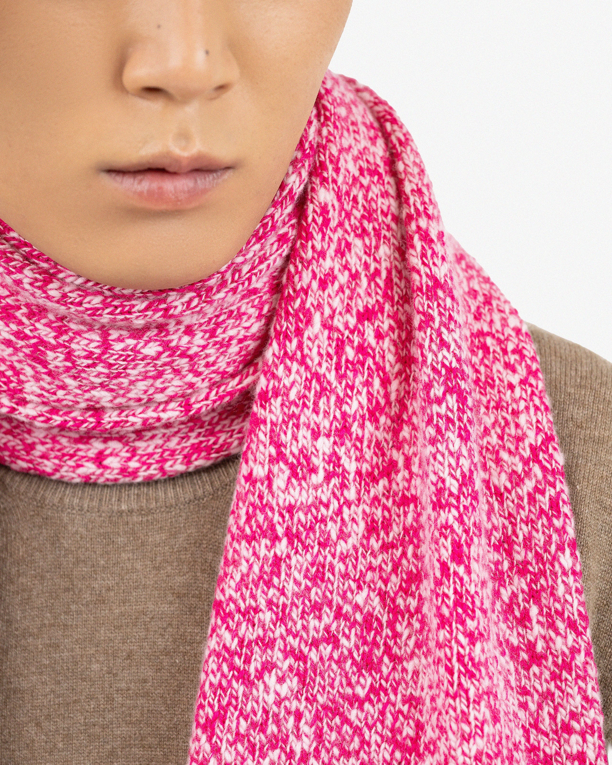 Men's Mouliné Maxi Scarf - Fuchsia Lana / Cashmere