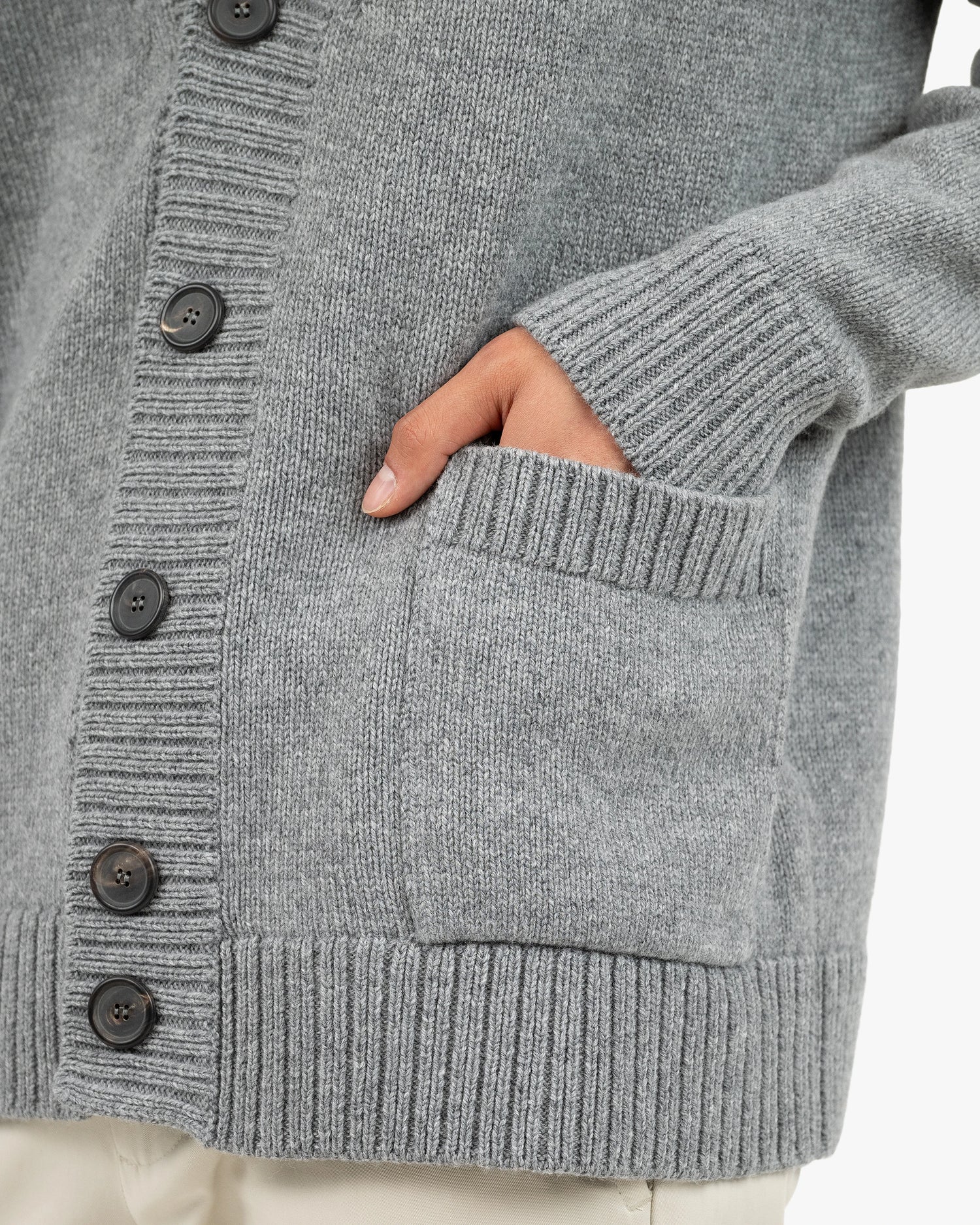 Moritz Merino Maxi Cardigan Herren Grau MaisonCashmere