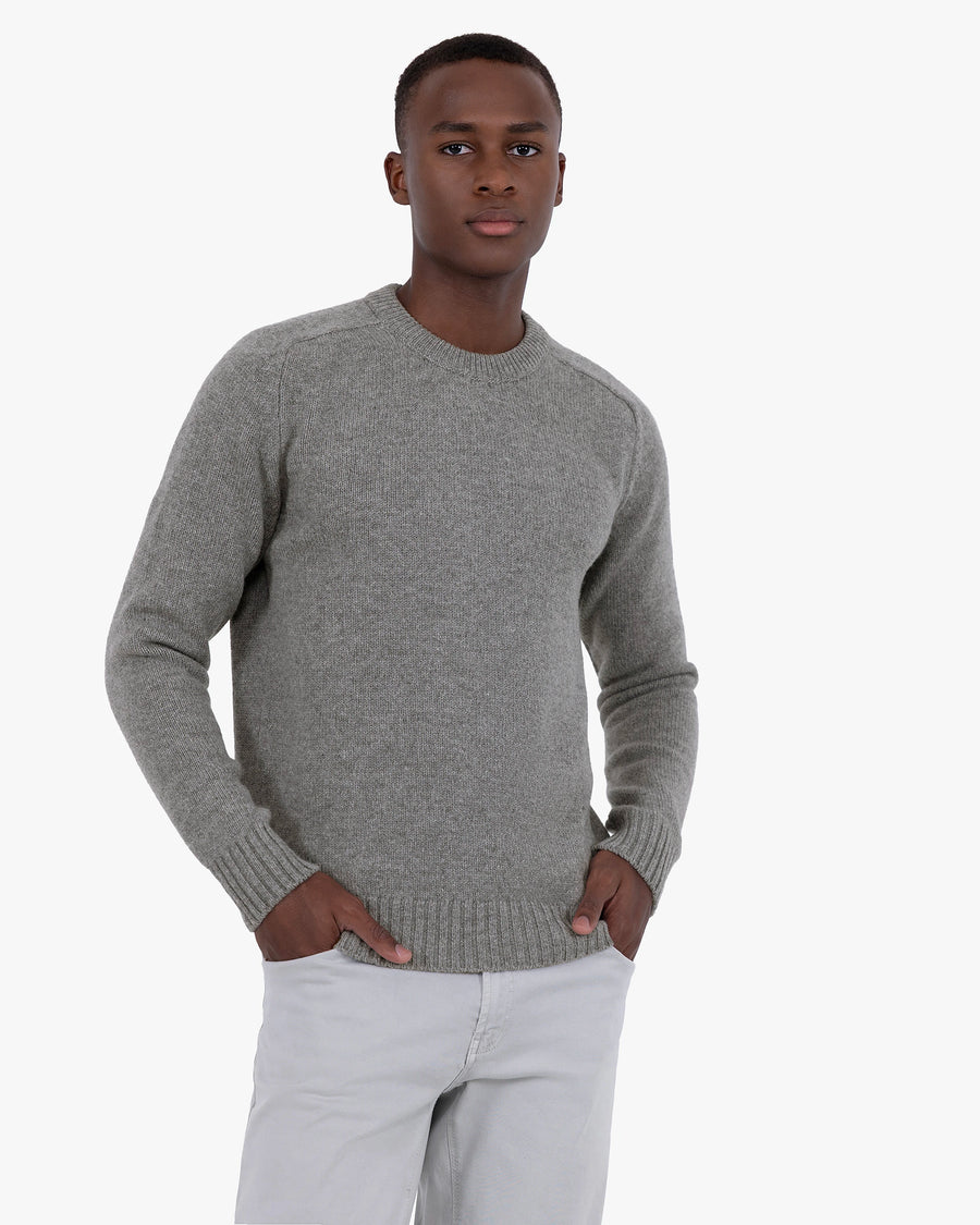 Men's Moritz Crew Neck Sweater - Grey Merino