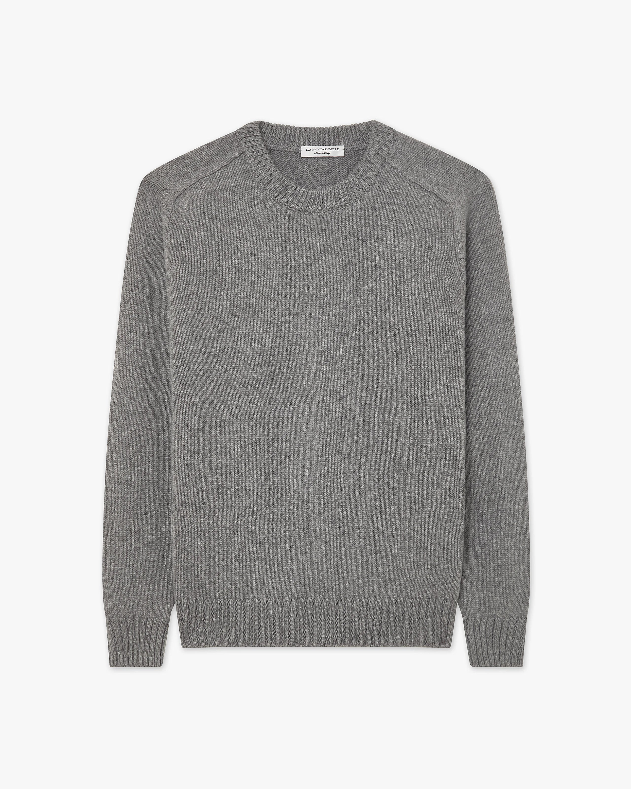 Men's Moritz Merino Crew Neck Jumper - Grey | MaisonCashmere