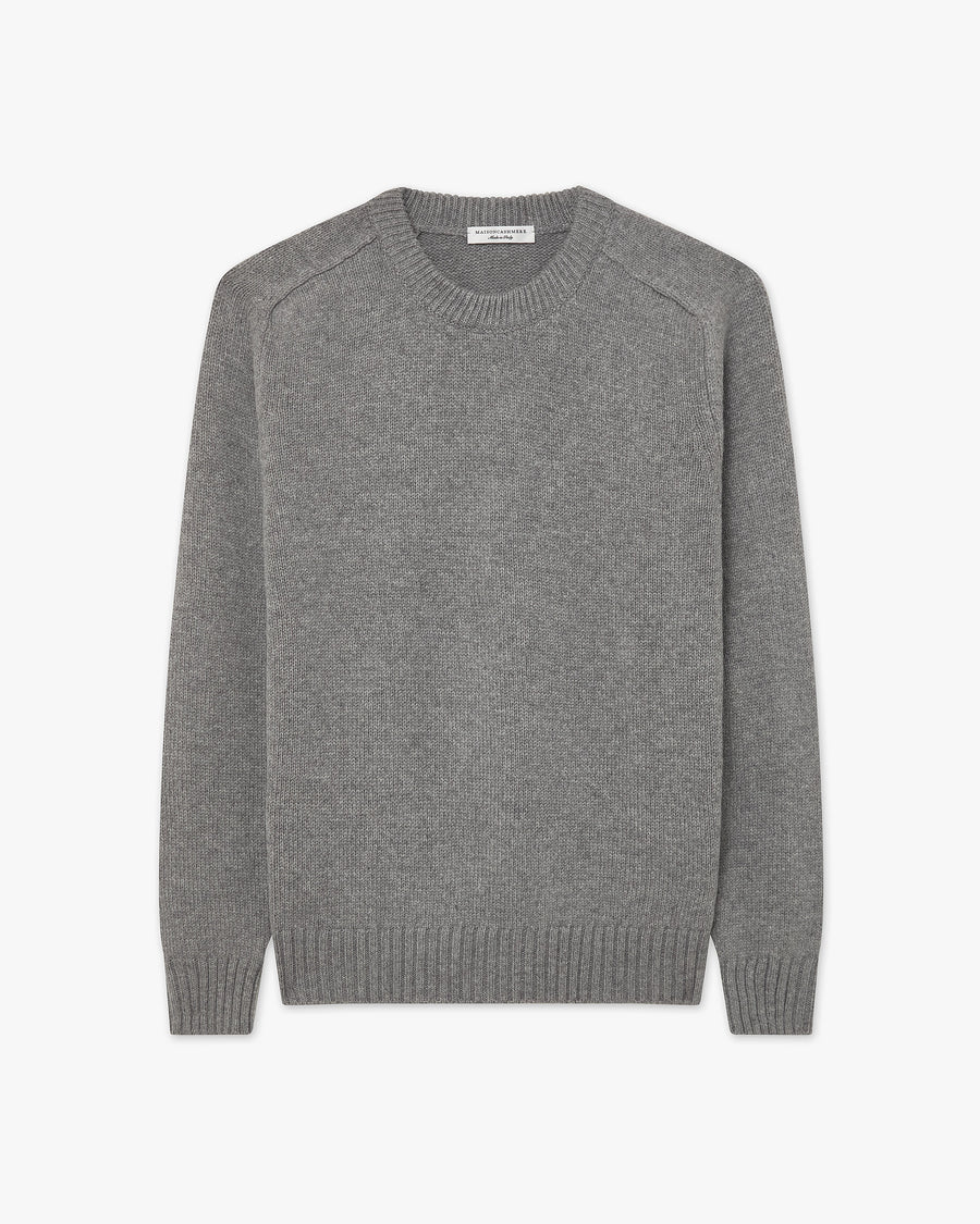 Men's Moritz Crew Neck Sweater - Grey Merino