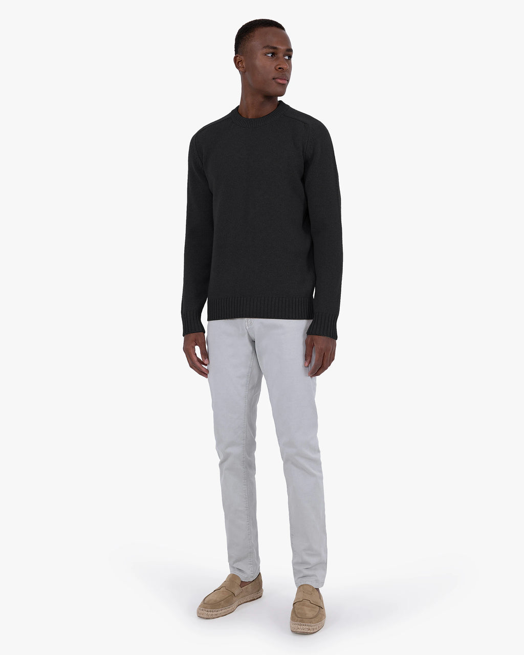 Men's Moritz Crew Neck Sweater - Black Merino