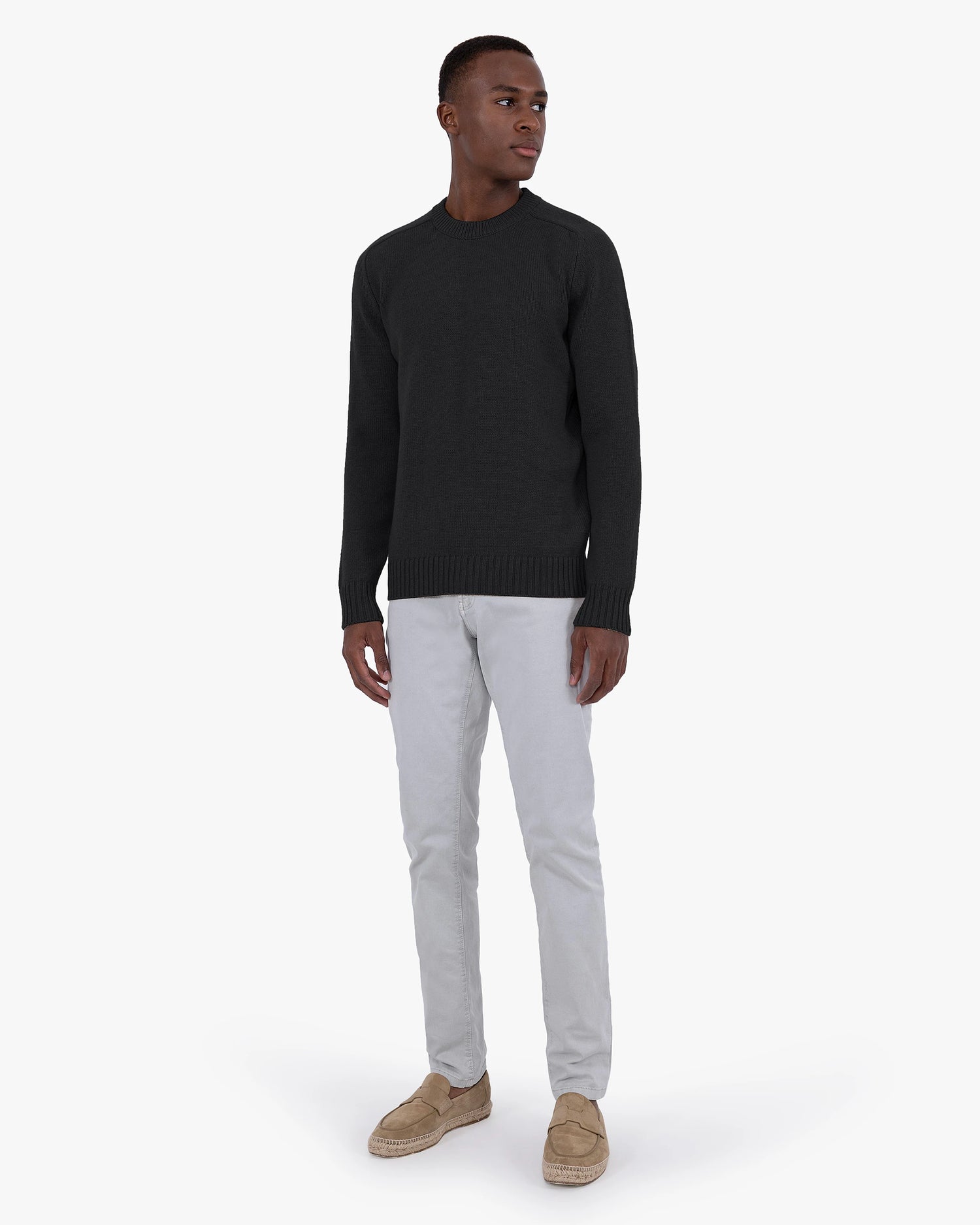 Men's Moritz Crew Neck Sweater - Black Merino