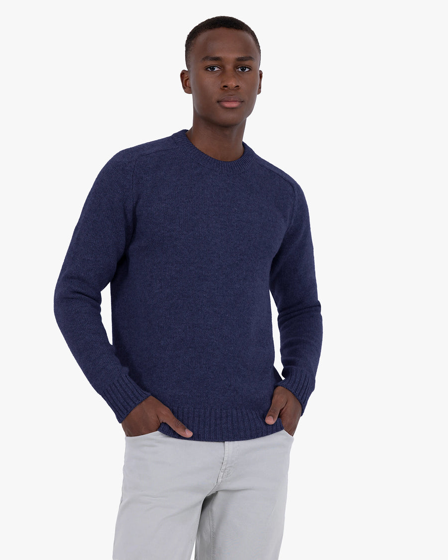 Men's Moritz Crew Neck Sweater - Blue Merino