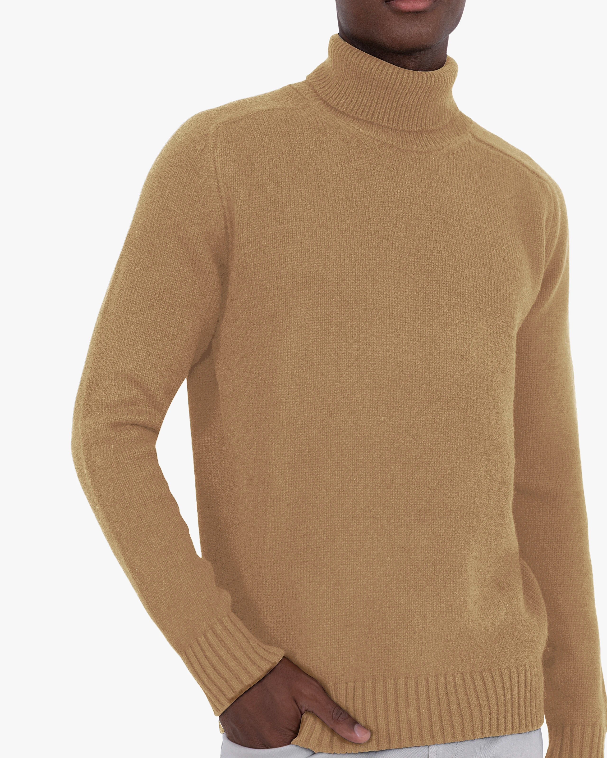 Men's Moritz Turtleneck Sweater - Hazelnut Merino