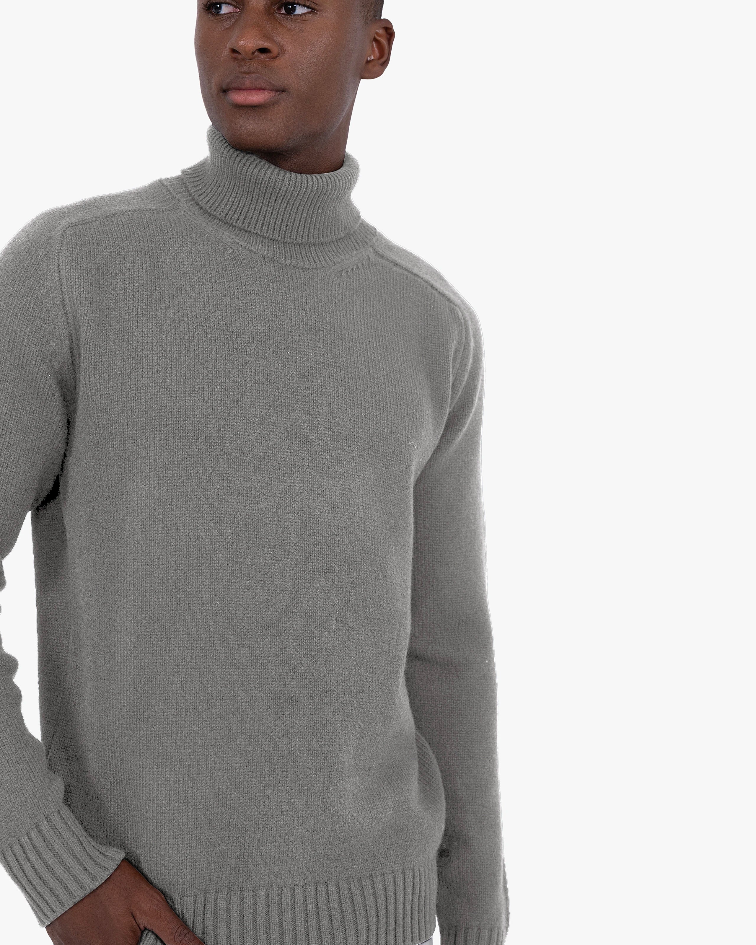 Men's Moritz Turtleneck Sweater - Grey Merino