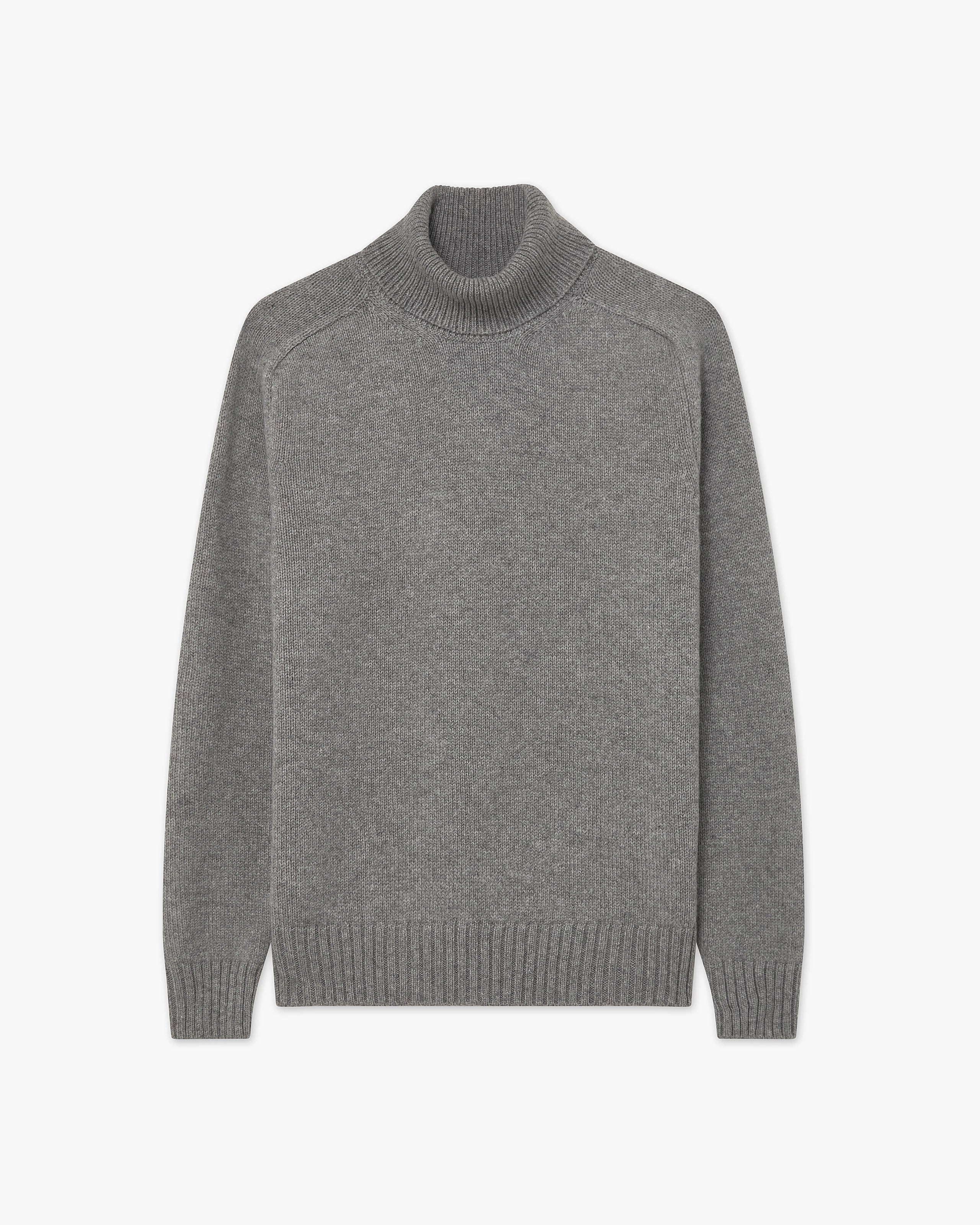 Men's Moritz Turtleneck Sweater - Grey Merino