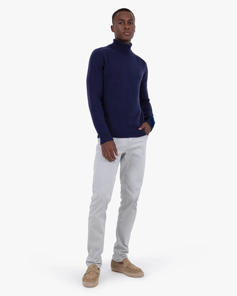 Men's Moritz Turtleneck Sweater - Blue Merino
