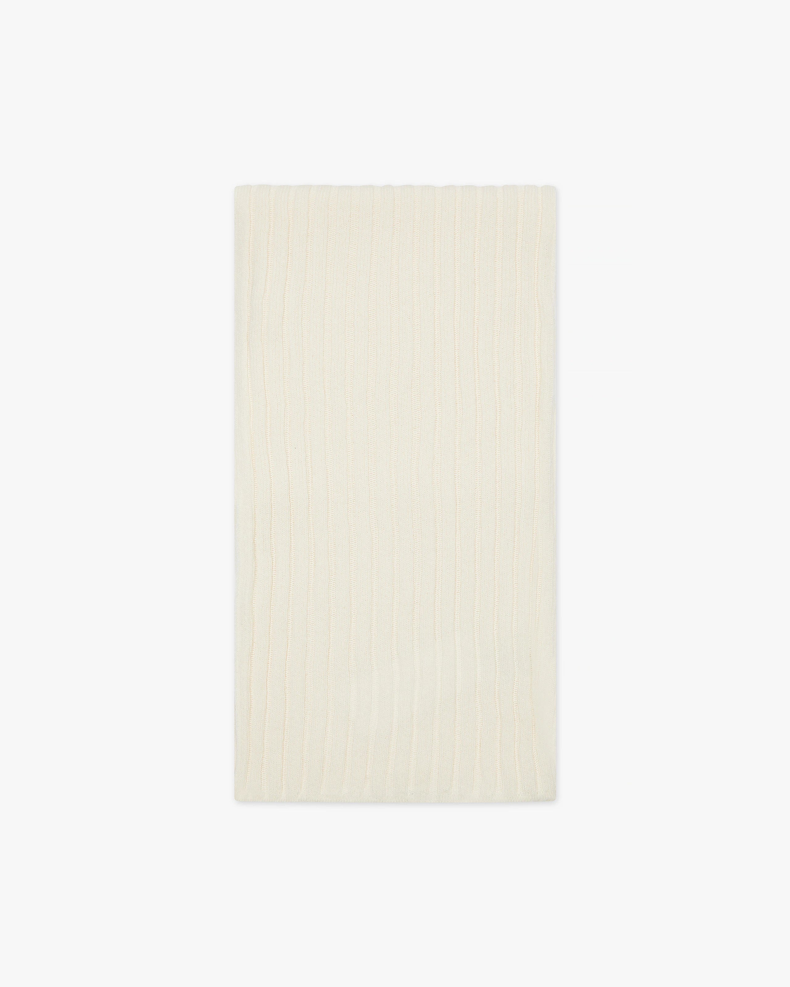 Men's Ribbed Scarf - White Cashmere