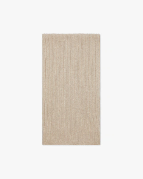 Men's Ribbed Scarf - Beige Cashmere