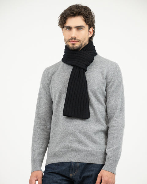 Écharpe Unisexe En Cachemire D'Écosse – Noir Avec Motifs – Qualité Premium, Neuf Avec étiquettes