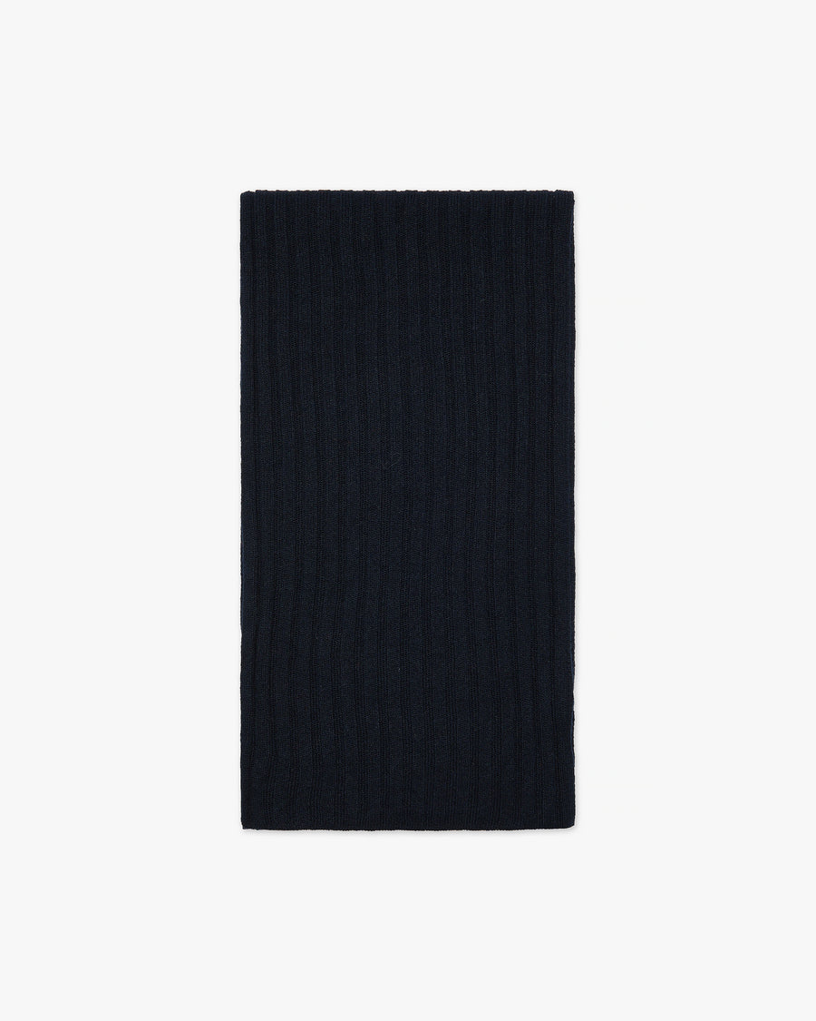 Men's Ribbed Scarf - Night Blue Cashmere