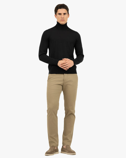 Men's Ritz Turtleneck Sweater - Black Cashmere / Seta