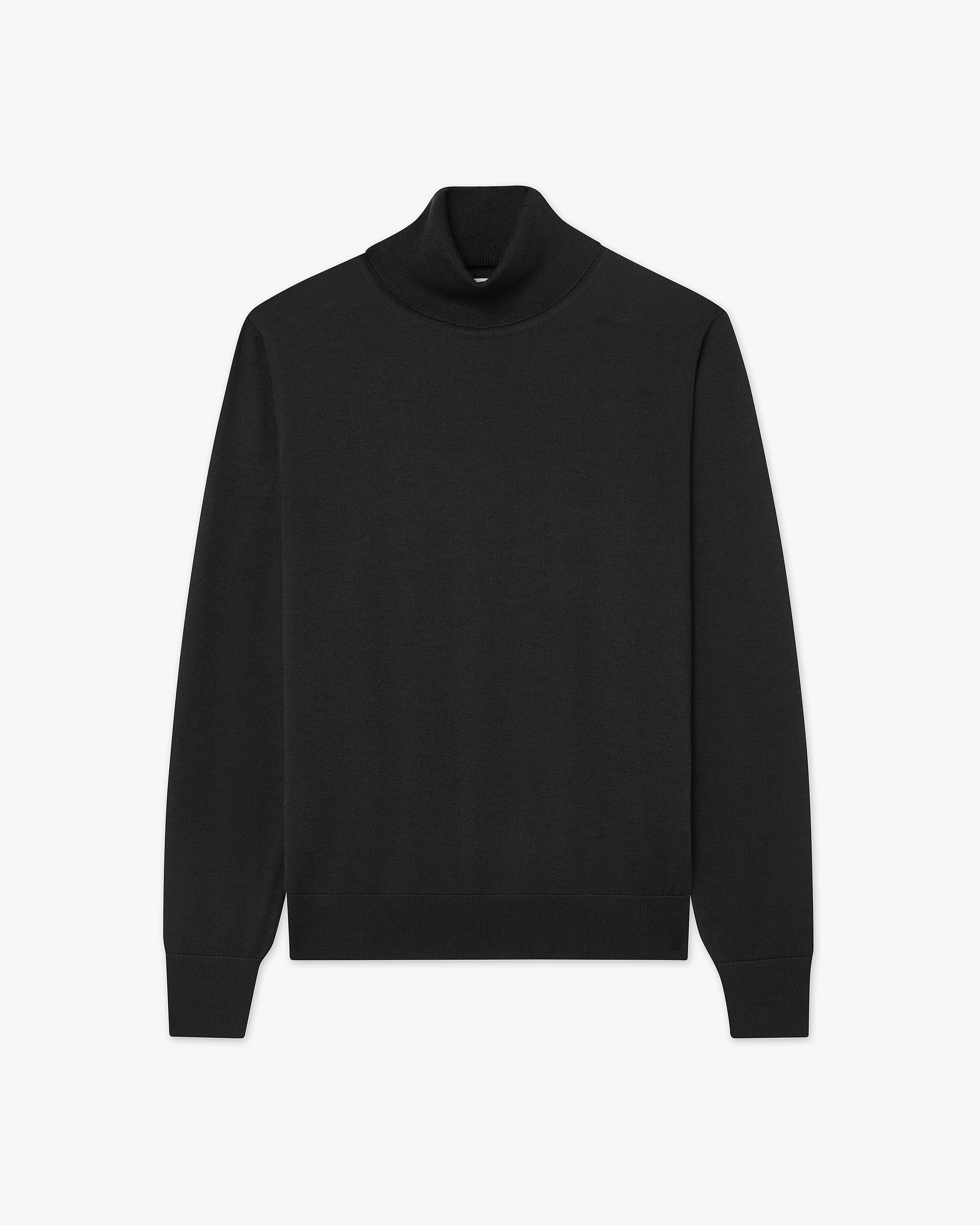 Men's Ritz Cashmere-Silk Turtleneck Sweater - Black | MaisonCashmere