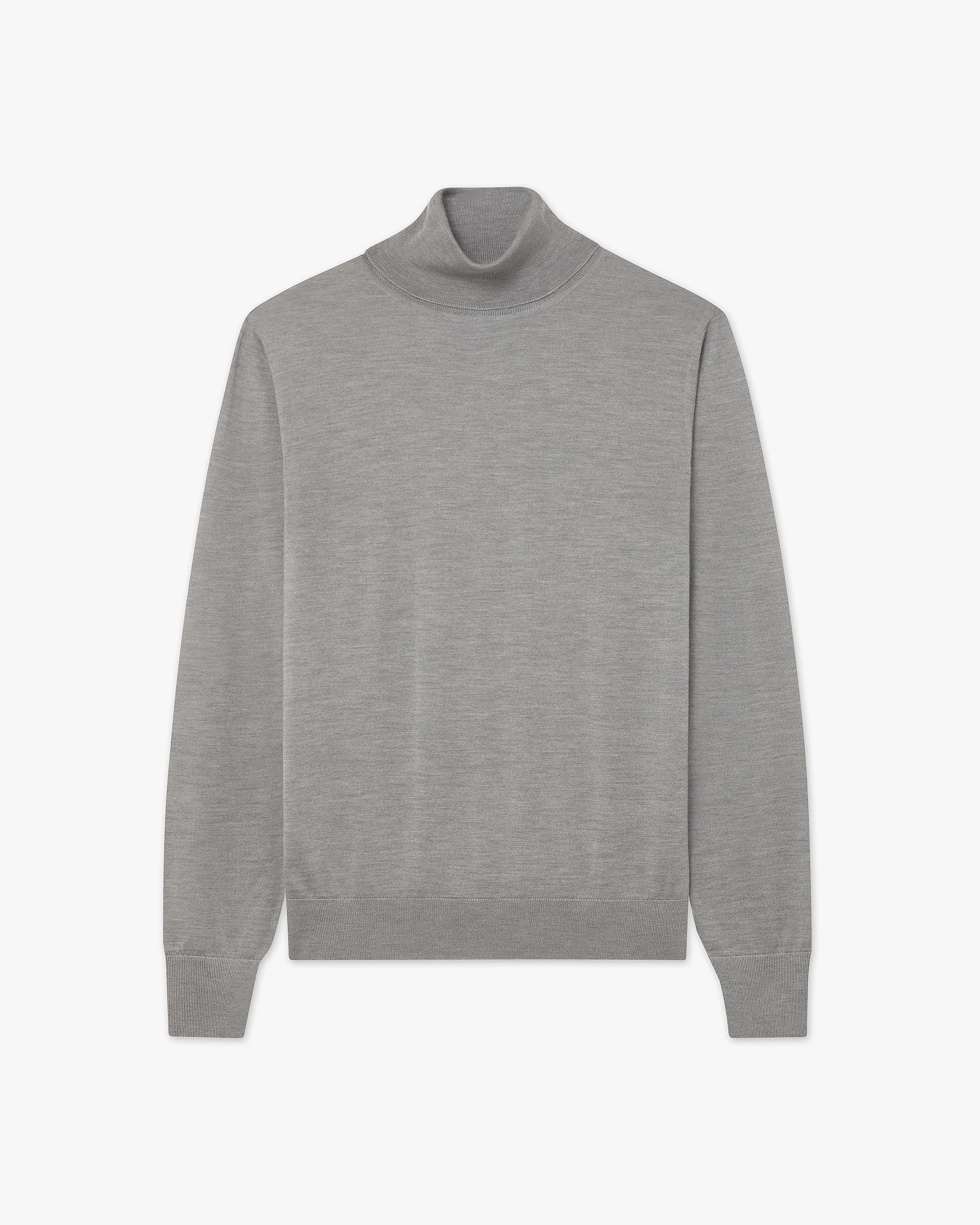 Men's Ritz Turtleneck Sweater - Grey Cashmere / Seta