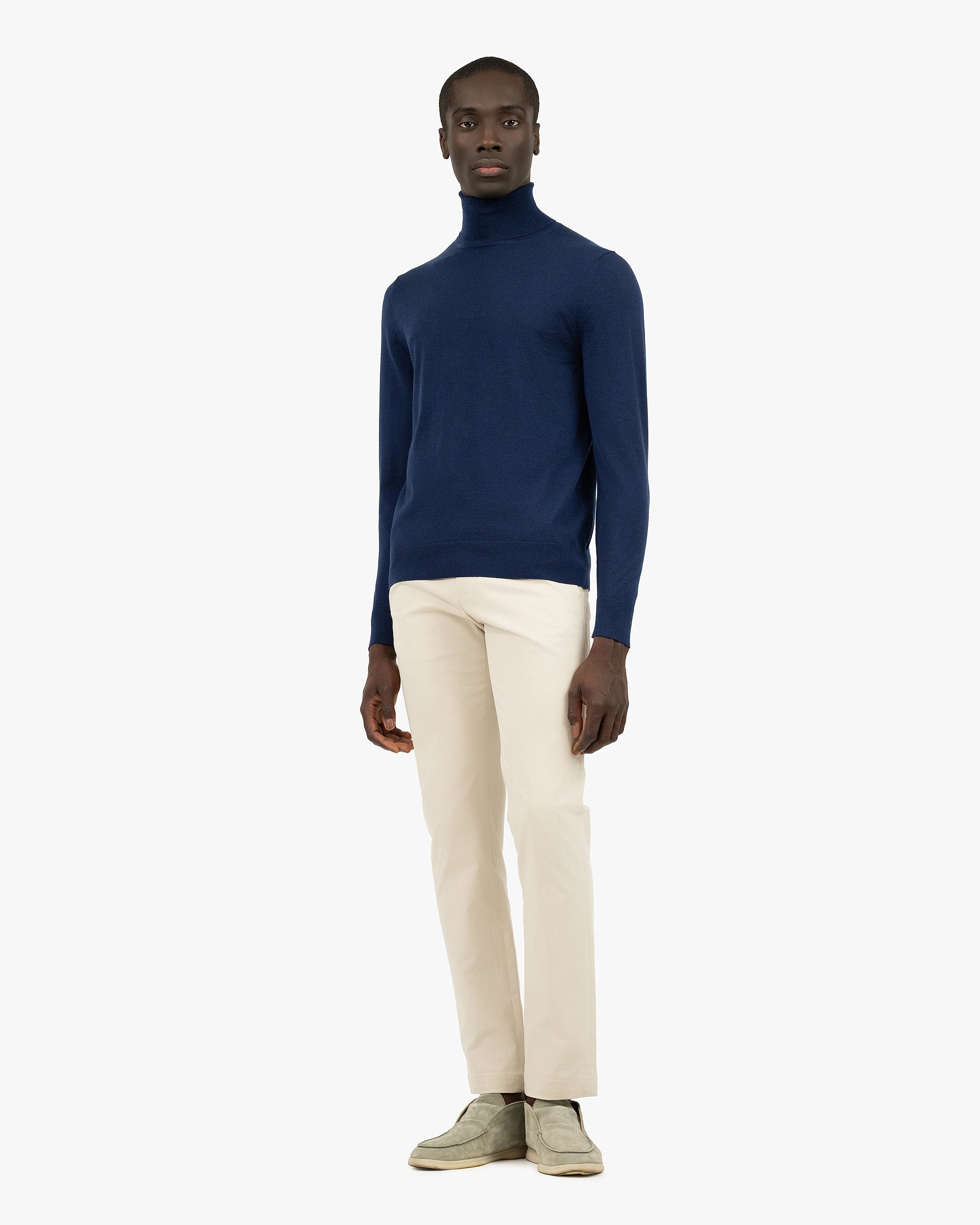 Men's Ritz Turtleneck Sweater - Blue Cashmere / Seta