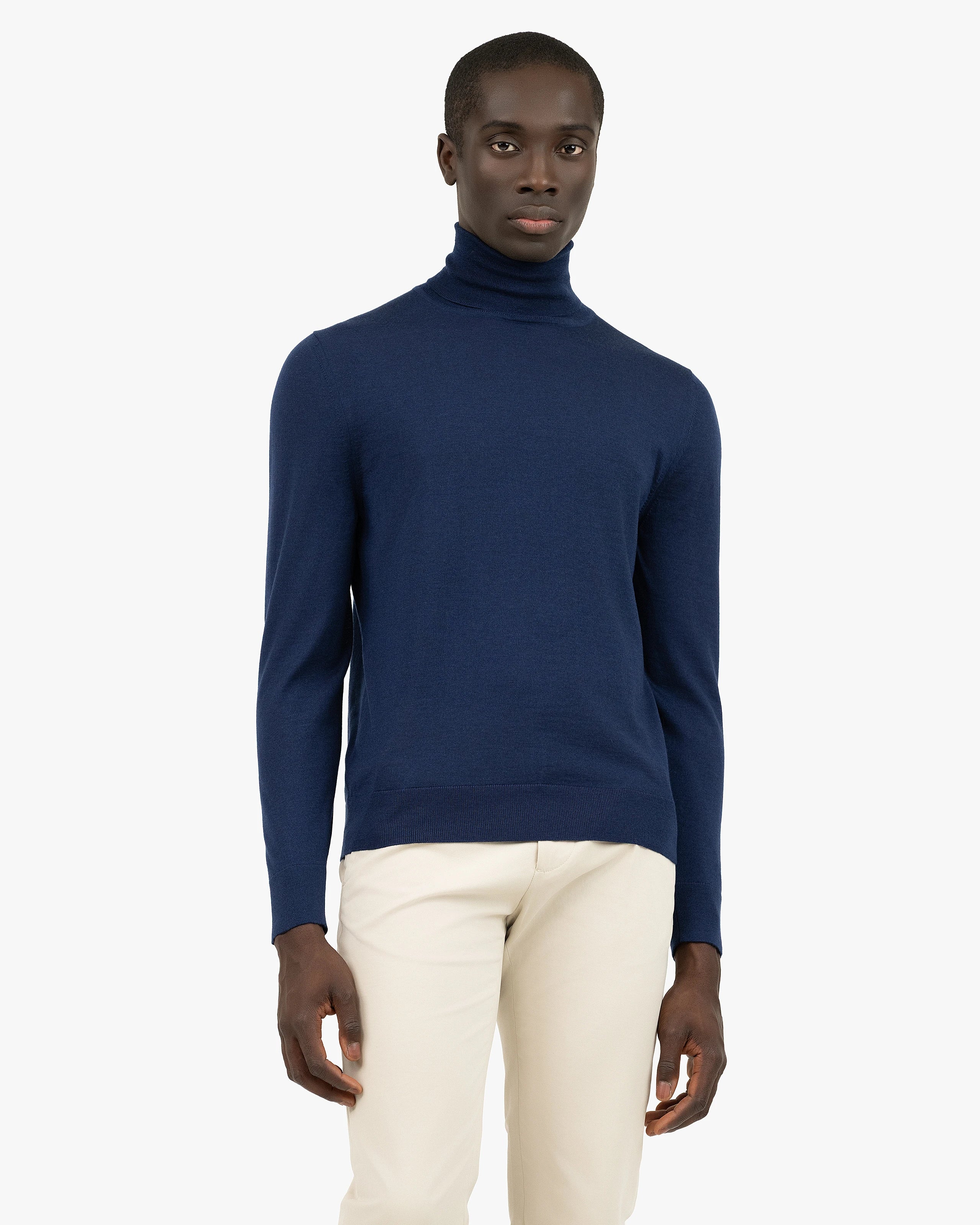 Men's Ritz Turtleneck Sweater - Blue Cashmere / Seta