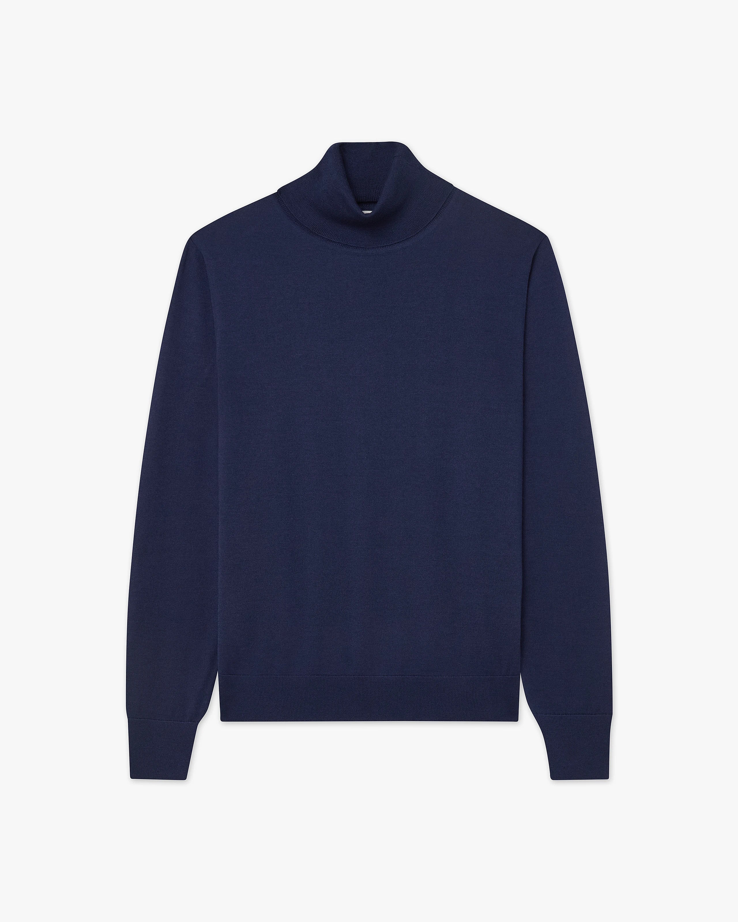 Men's Ritz Turtleneck Sweater - Blue Cashmere / Seta