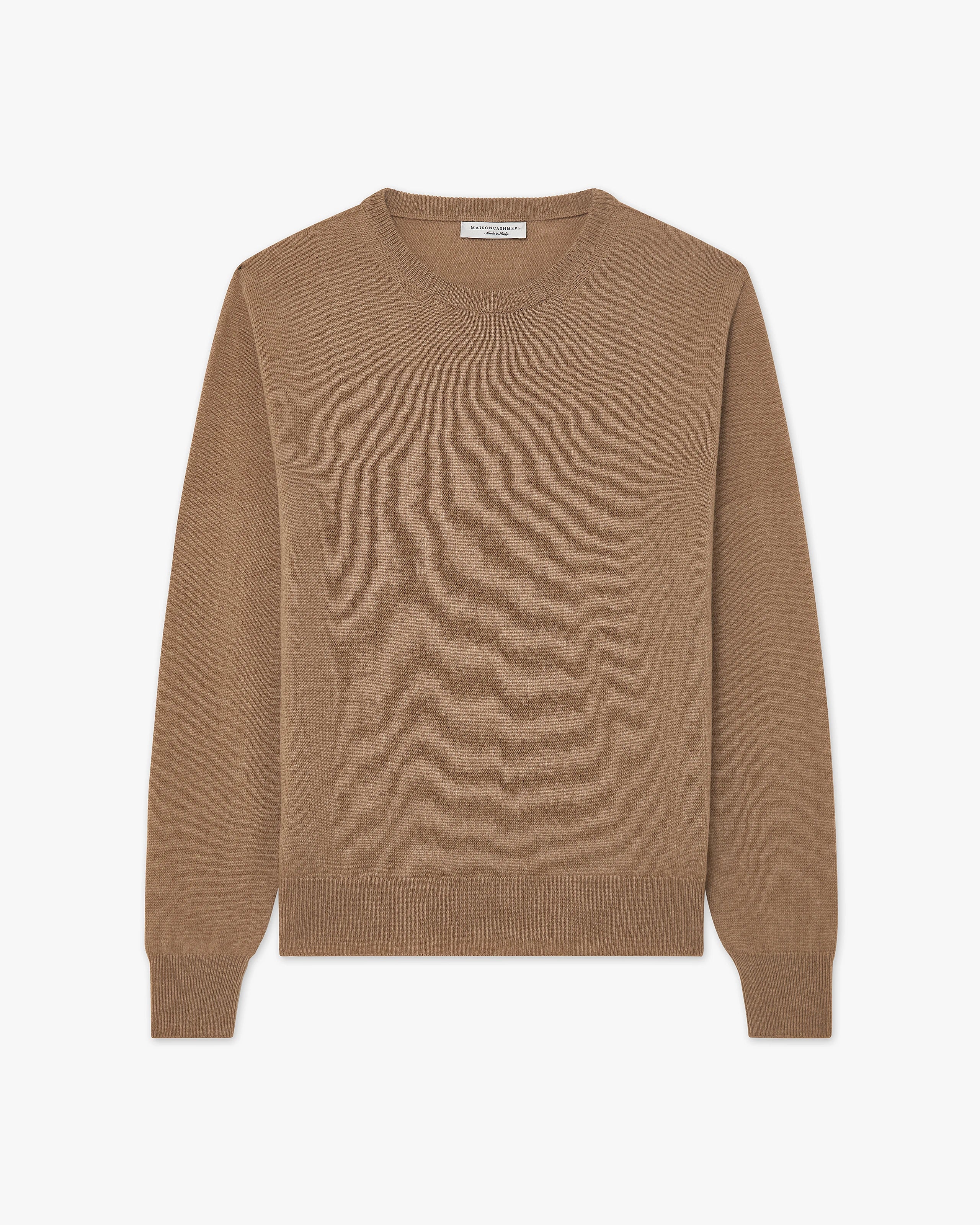 Men's Saxon Crew Neck Sweater - Hazelnut Merino