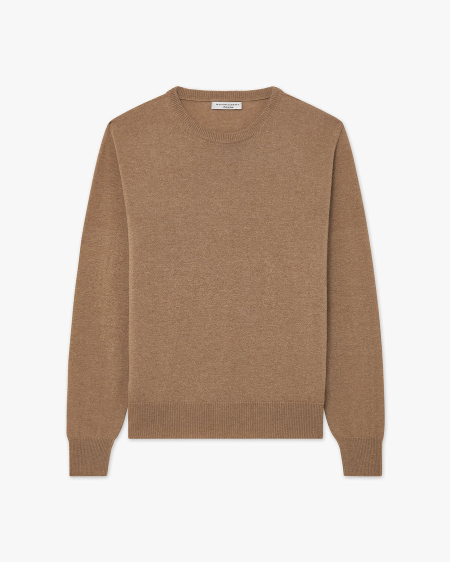 Men's Saxon Crew Neck Sweater - Hazelnut Merino