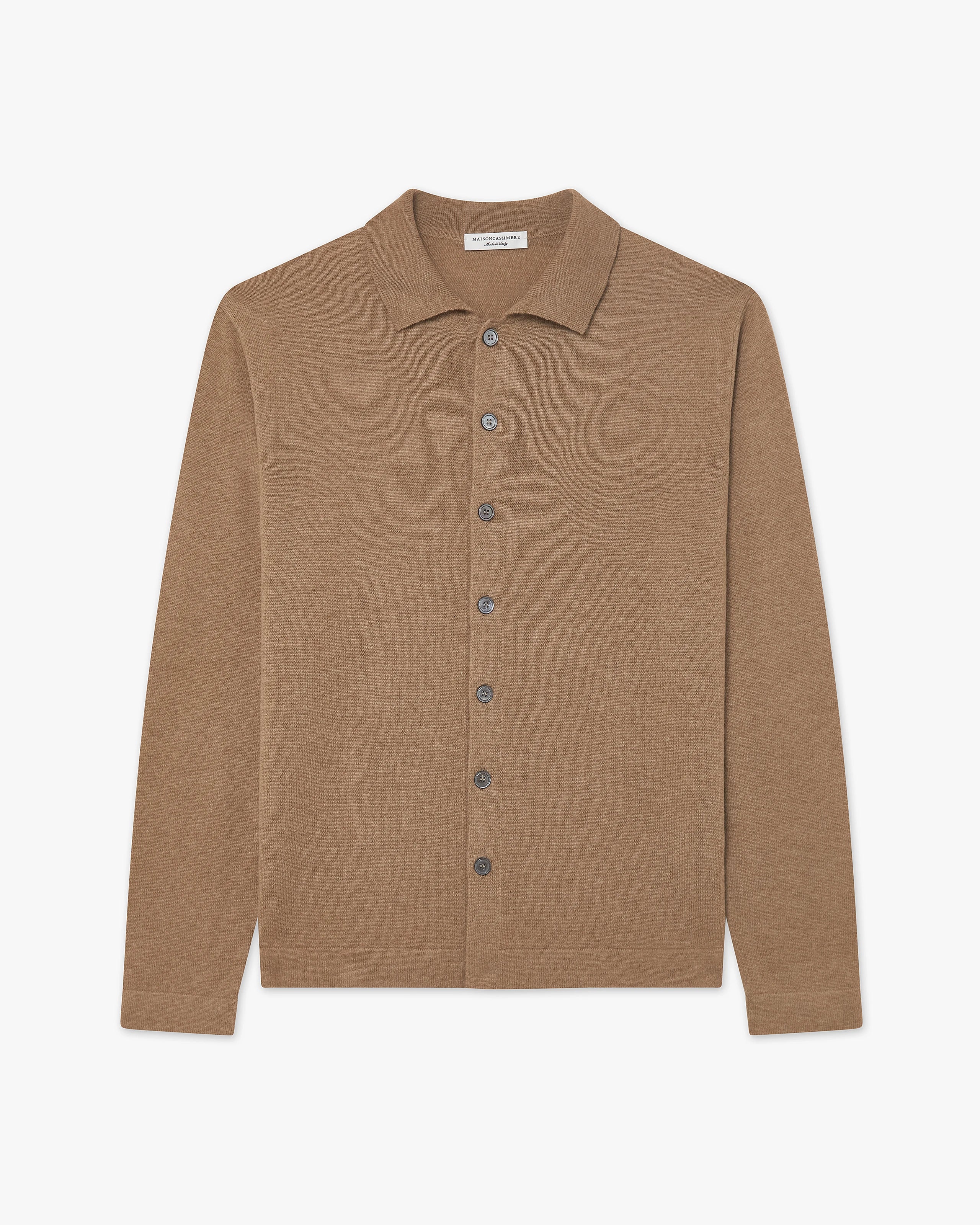 Men's Saxon Knit Shirt - Hazelnut Merino
