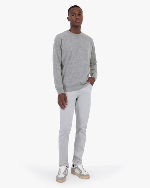 Men's Saxon Merino Raglan Sweater - Medium Grey | MaisonCashmere