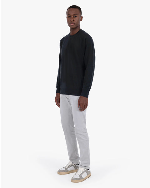 Men's Saxon Raglan Crew Neck Sweater - Black Merino