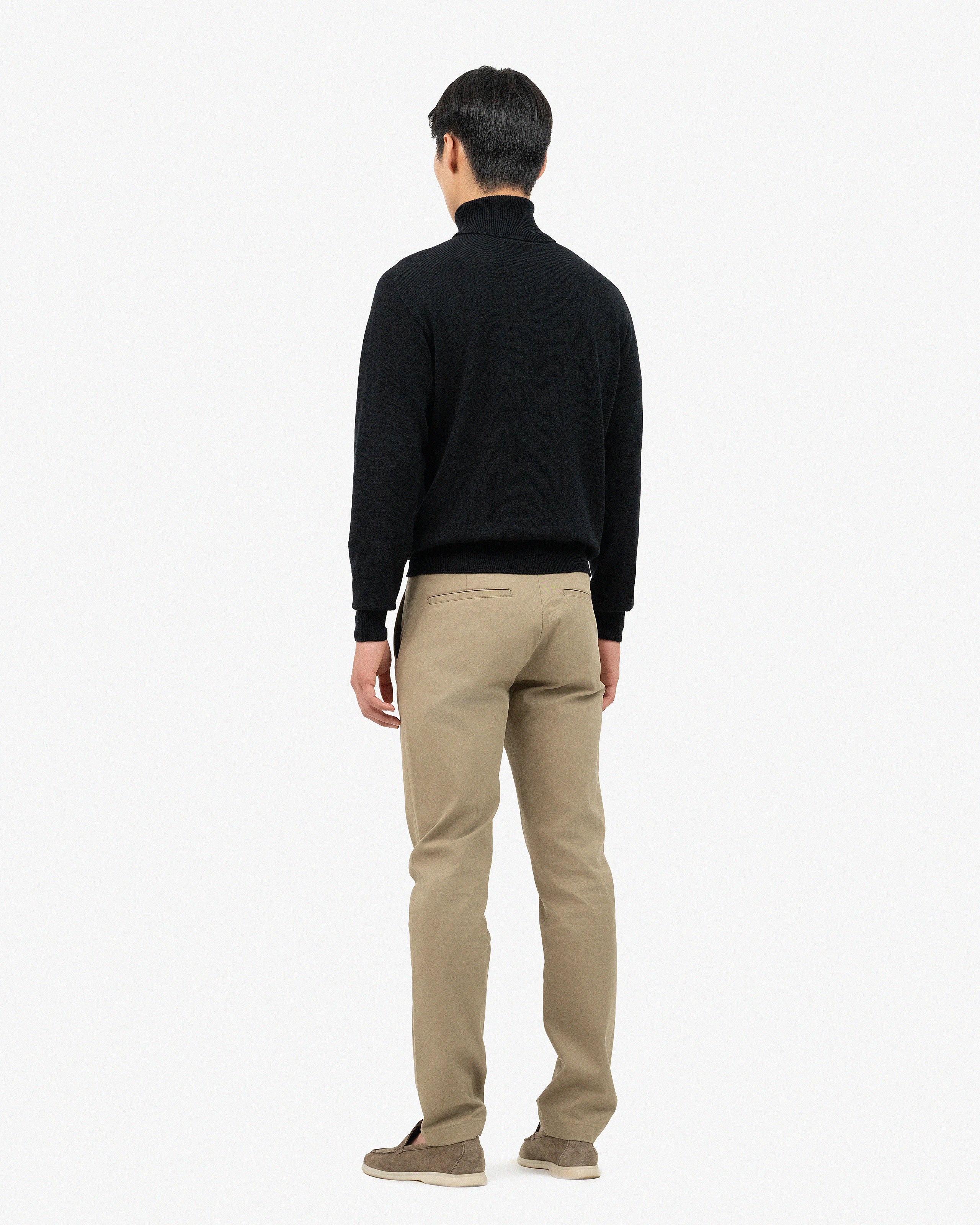 Men's Saxon Turtleneck Sweater - Black Merino