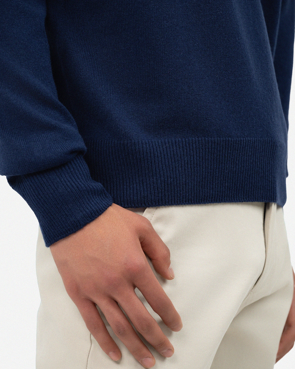 Men's Saxon V-Neck Sweater - Blue Merino