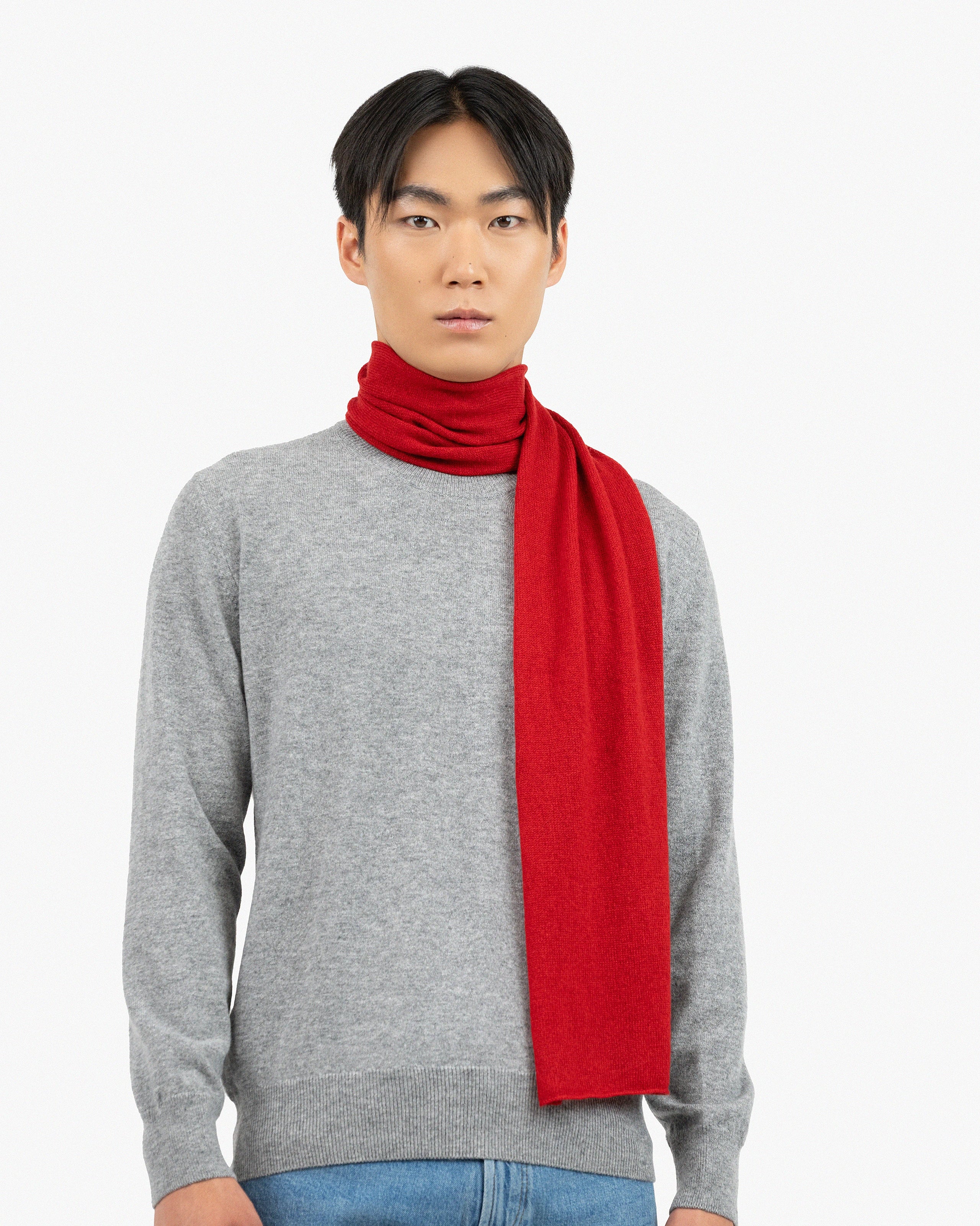 Essential Cashmere Scarf for Men - Red