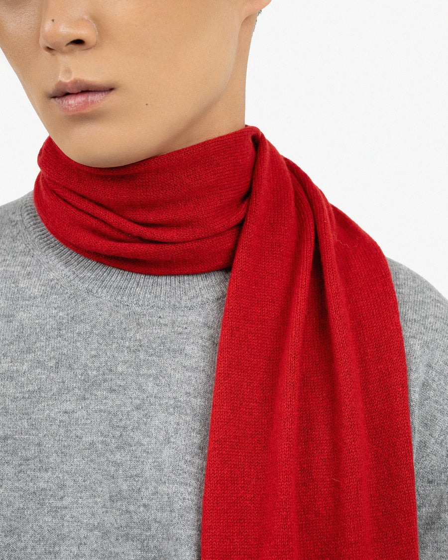 Men's Essential Scarf - Red Cashmere