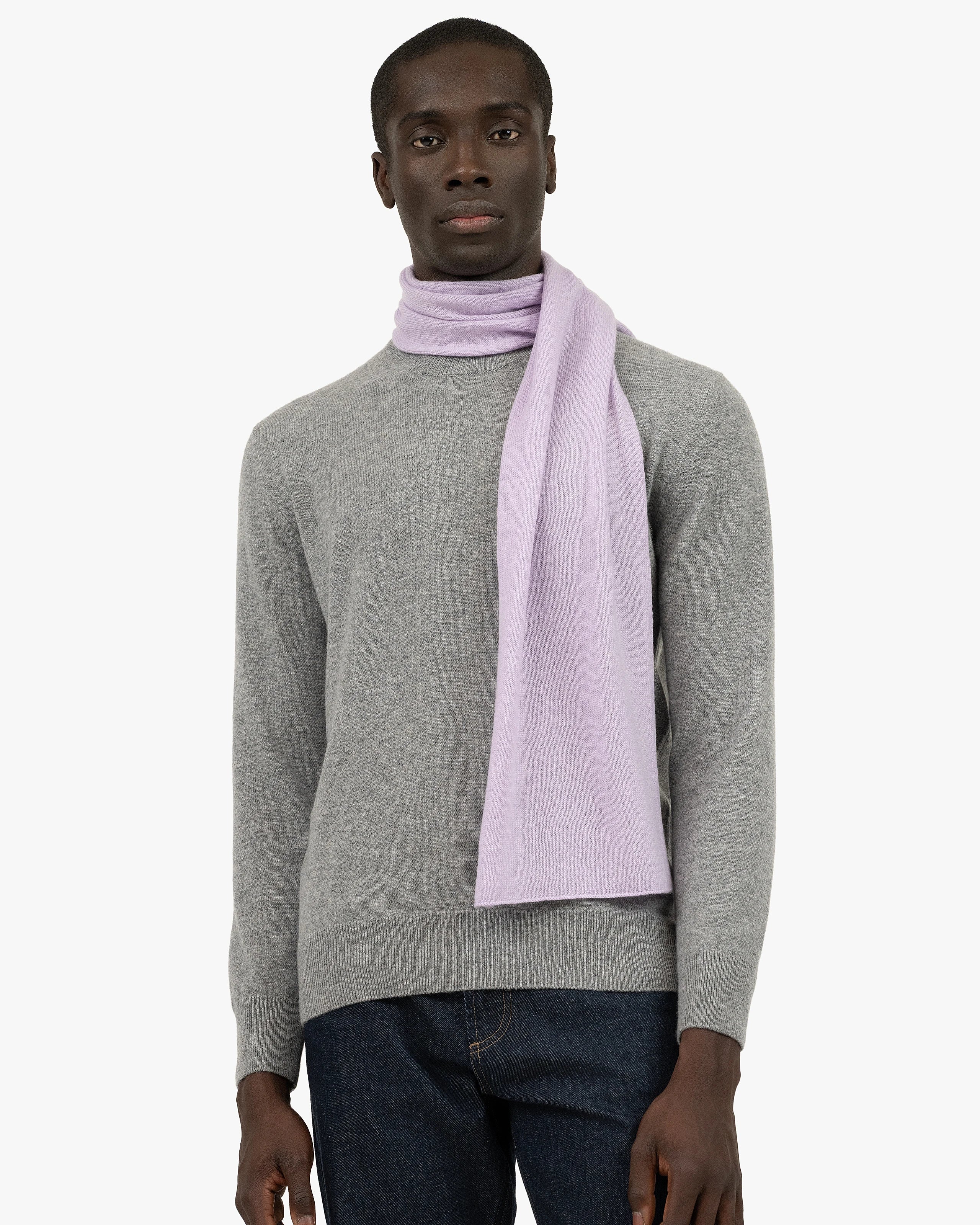 Men's Essential Scarf - Lilac Cashmere