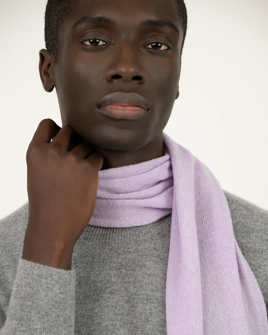 Men's Essential Scarf - Lilac Cashmere