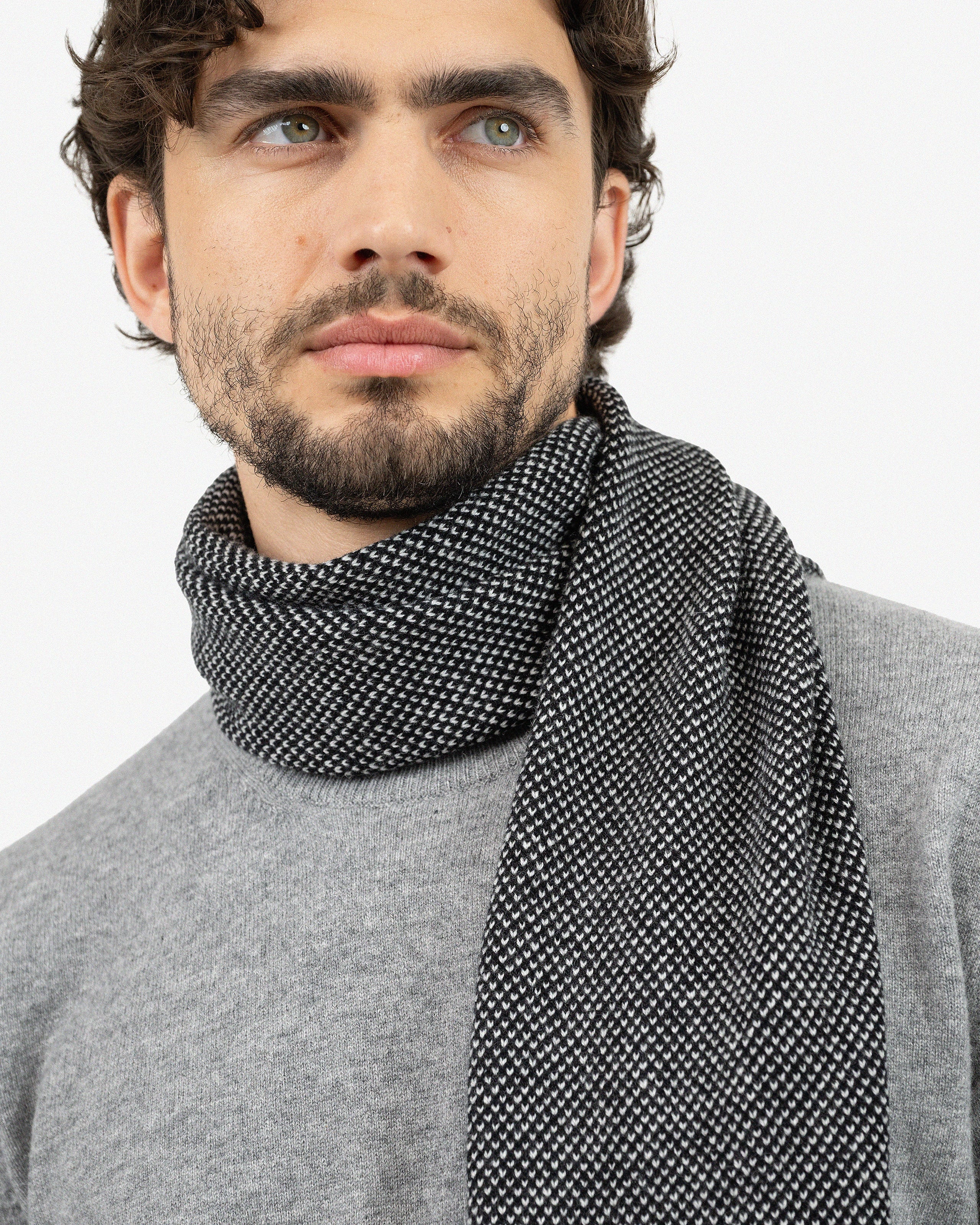 Men's San Carlo Scarf - Black Cashmere