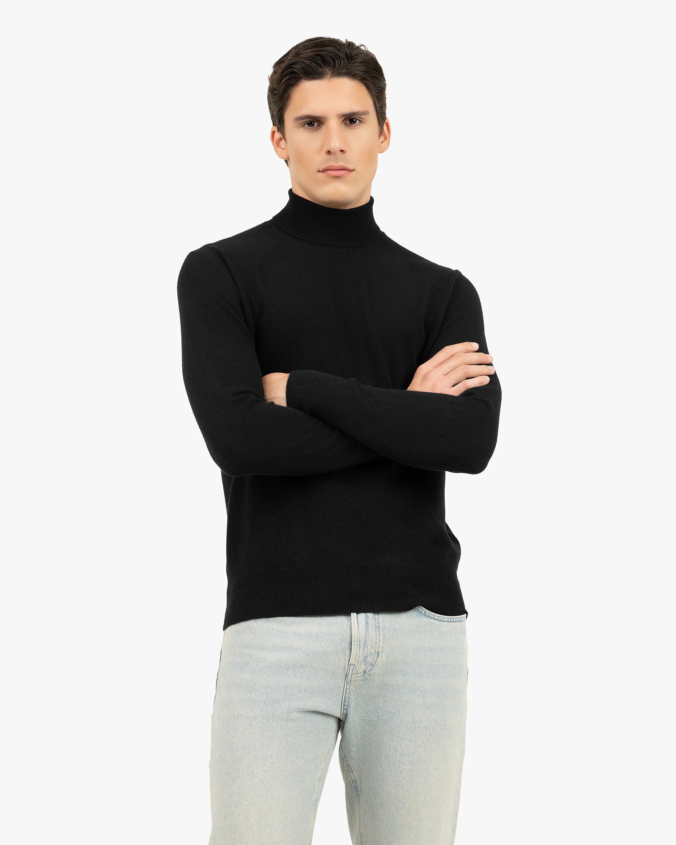 Men's Sevile Turtleneck Sweater - Black Cashmere