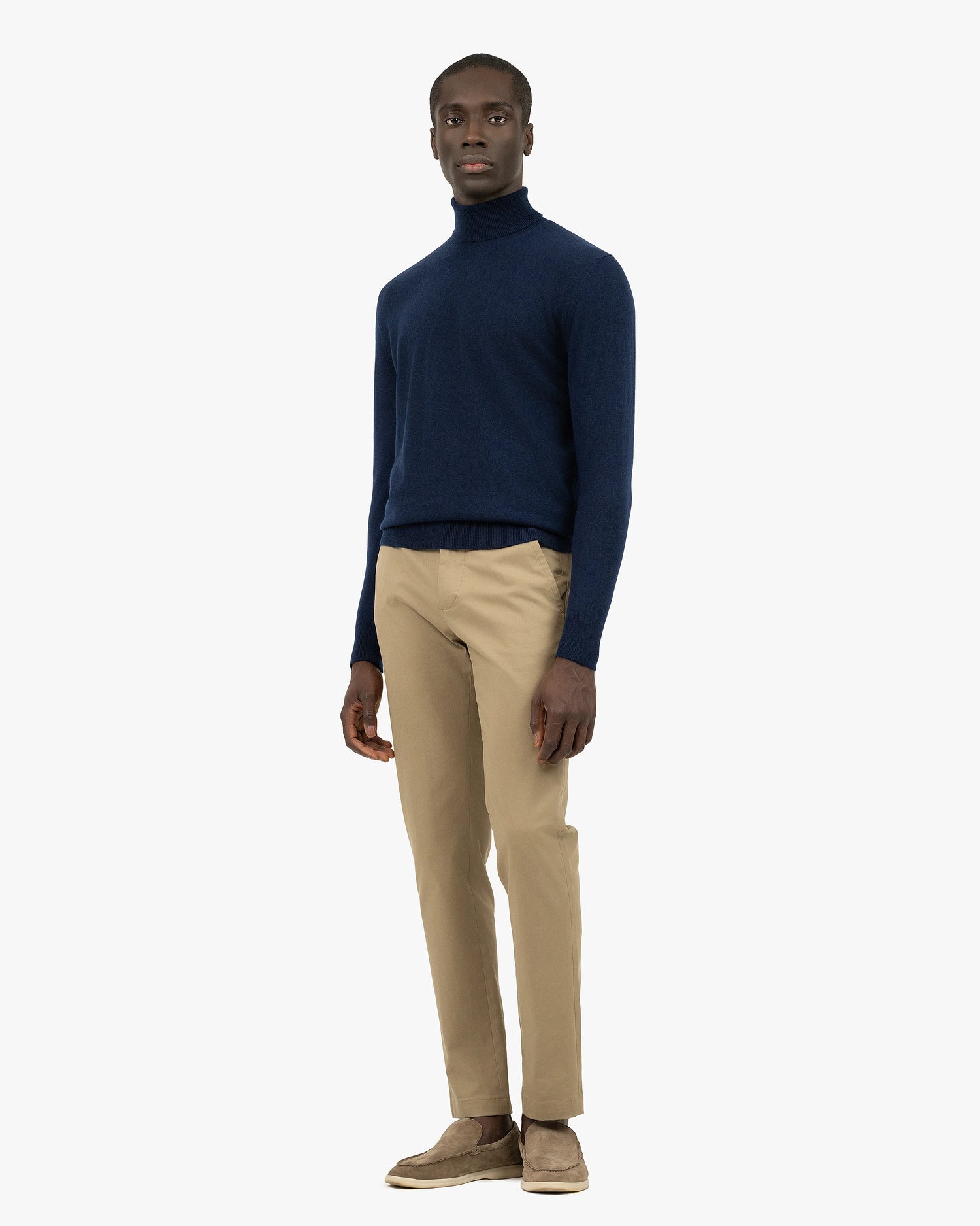 Men's Sevile Cashmere Roll Neck Jumper Blue MaisonCashmere