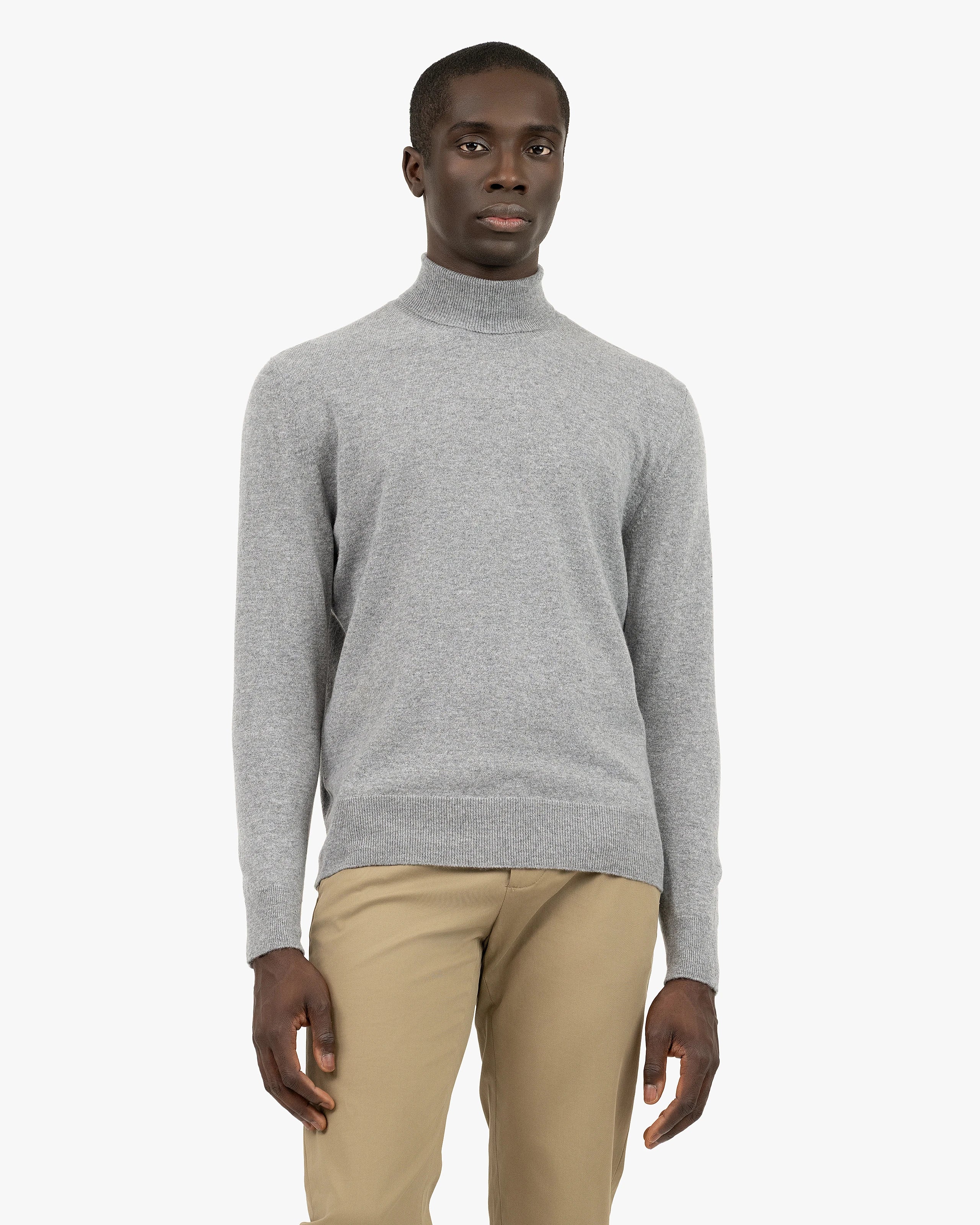 Men's Sevile Cashmere Turtleneck Sweater - Grey | MaisonCashmere