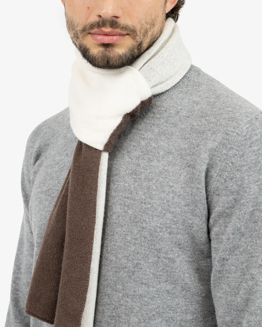 Men's Two-Tone Scarf - Brown Cashmere