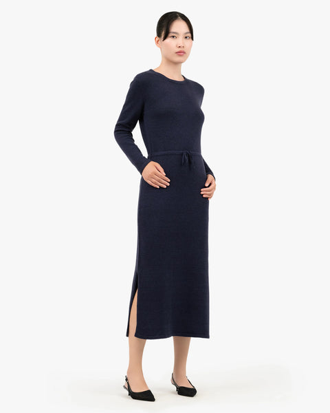 Siena Midi Dress - Blue Merino / Cashmere